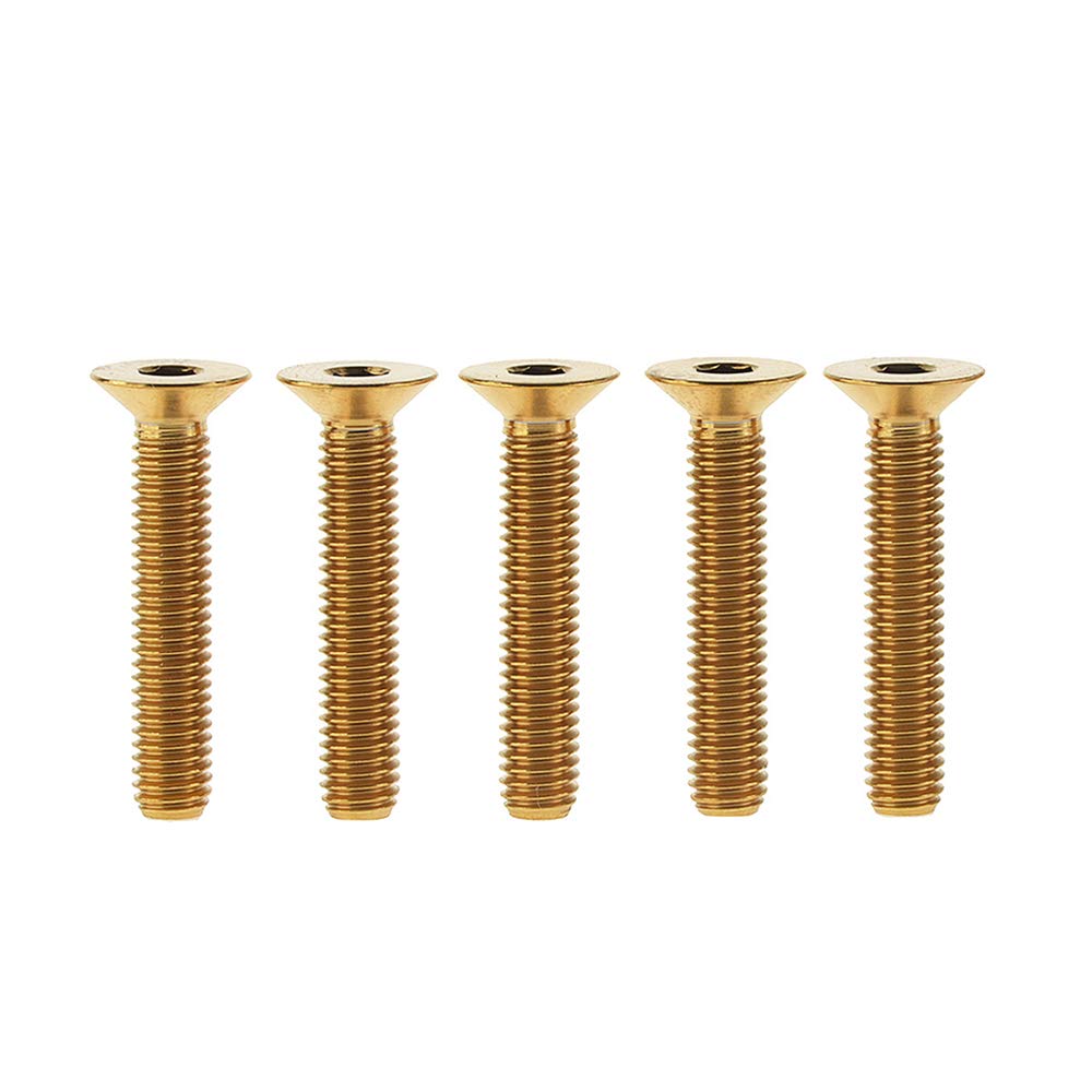 DWAMMEBRS Bolts DIN7991 M6x10 12 15 20 25 30 35 40 45mm Countersunk Hex Socket Screws Pack of 5(Gold,M6x40mm)