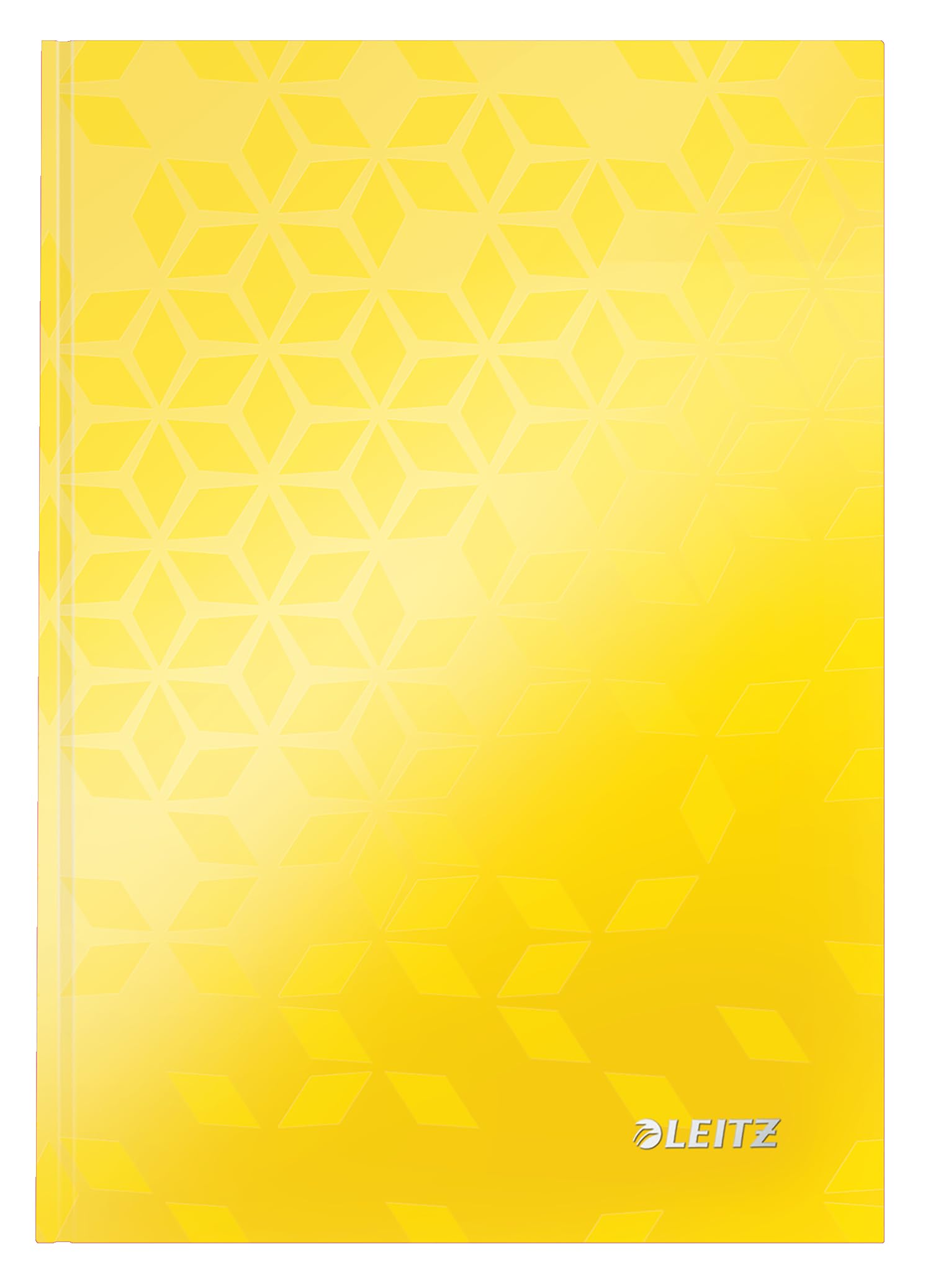 Leitz WOW Notebook A5 Lined, Hardcover, 160 Pages, 80 Sheets of FSC-Certified Paper (80 g/m²), Laminated Cover, Thread Binding, For Office, School or as a Diary, Yellow, 46271016