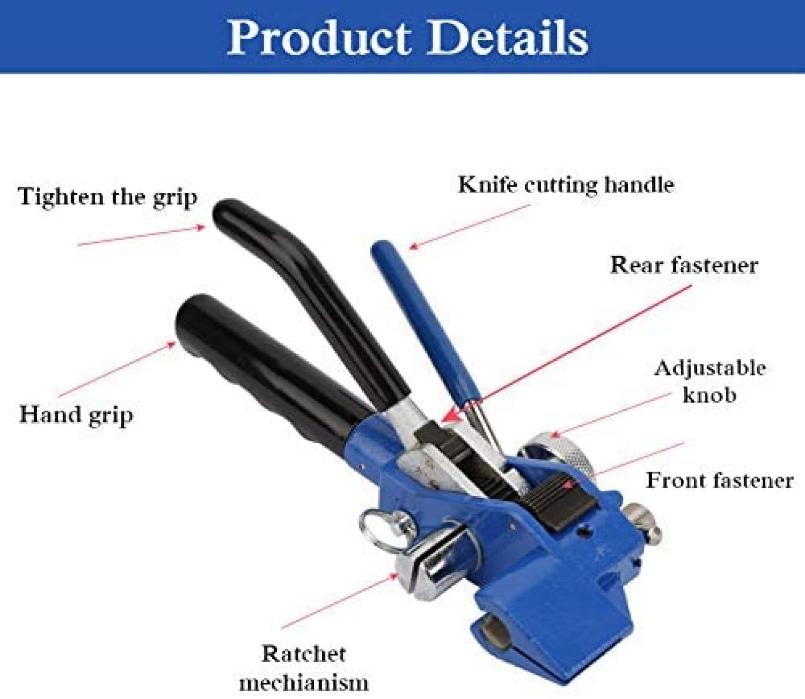 Pistola para Sujetacables, Pistola para Sujetacables De Acero Inoxidable, Herramienta para Sujetar Sujetacables, Herramienta para Paquete De Alicates para Sujetacables con Cremallera De Acero INOX