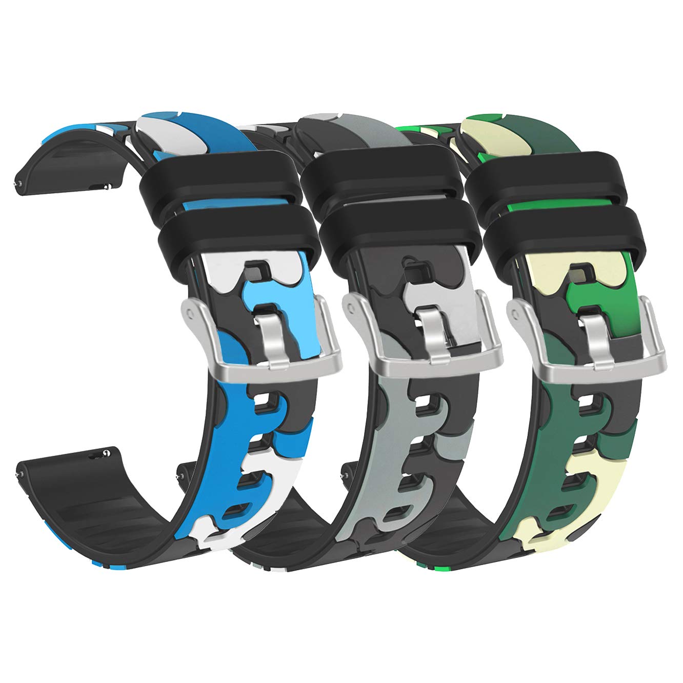 Chofit 3 Packs Bands Compatible with RTAKO X3C for Women and Men, Classic Soft Silicone Sport Strap Replacement Wristband for RTAKO X3C Smart Watch