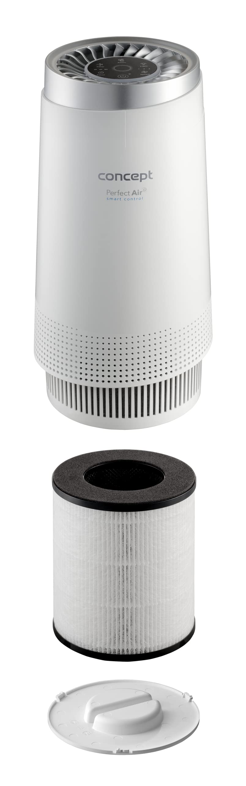 Concept Perfect Air Smart CA1010 - Purificatore d'aria con tre livelli di filtro dell'aria HEPA-13, filtro a carbone, ionizzatore, circolazione dell'aria: 130 m³/h, adatto per ambienti fino a 20 m²