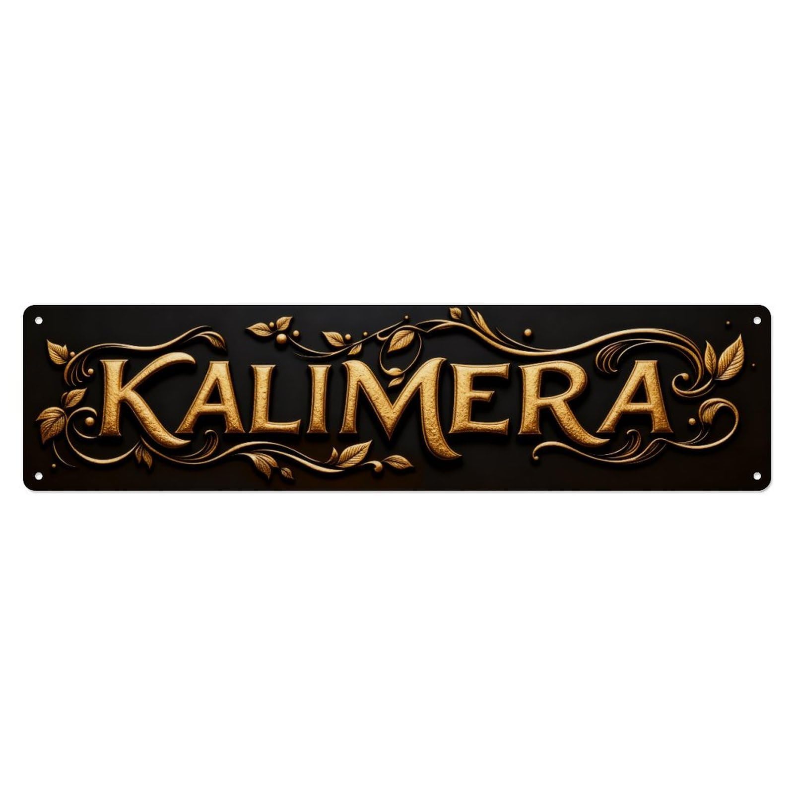 Lettering With Floral Accents And Elegant Swirls Metal Tin Sign Plaque
