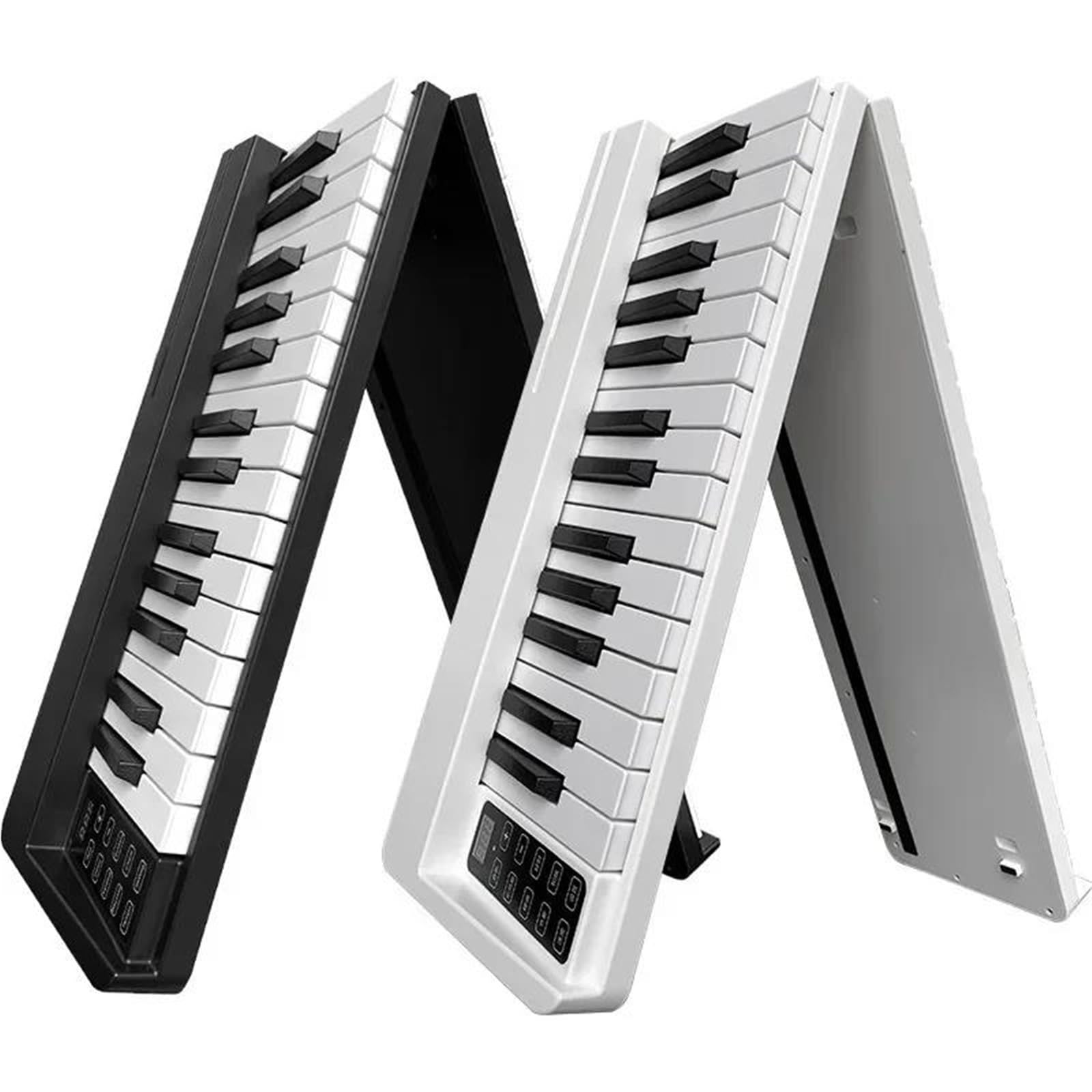 Profesjonalne Pianino Elektroniczne 61 Klawiszowe Składane Organy Elektroniczne Przenośne Dla Początkujących Profesjonalne Instrumenty Klawiszowe(Wkite)