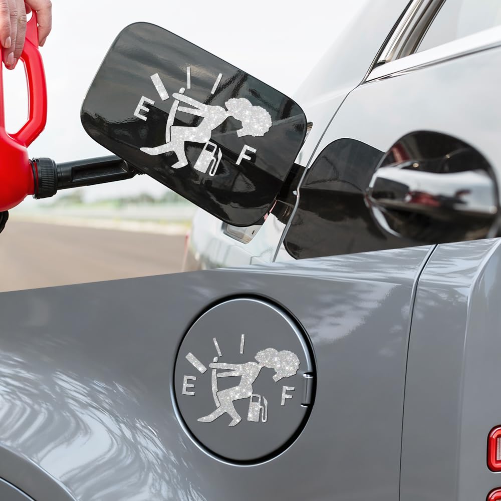 Lustiger Auto-Kraftstofftank-Aufkleber, lustige Auto-Aufkleber, EF-Logo, wasserdicht, hoher Gasverbrauch, Aufkleber, universelles Autozubehör, selbstklebende Tankanzeige, leere Aufkleber für