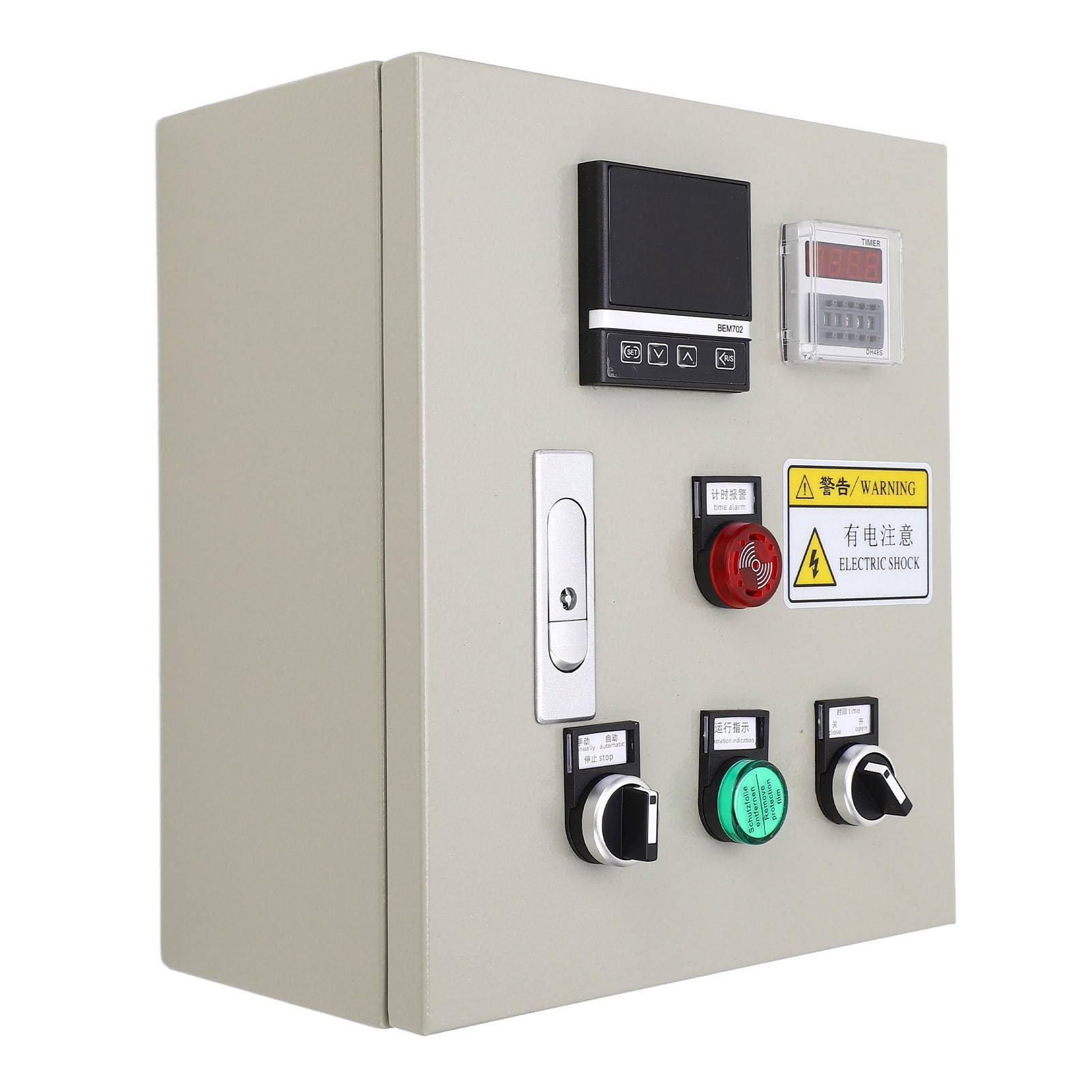 FTVOGUE Skrzynka Kontroli Temperatury Skrzynka Termostatu PID ze Stali Nierdzewnej ABS 32 do 752°F 3 Fazy 380 V 7,5 KW z termoparą Typu K do urządzeń Grzewczych zastosowań Przemysłowych