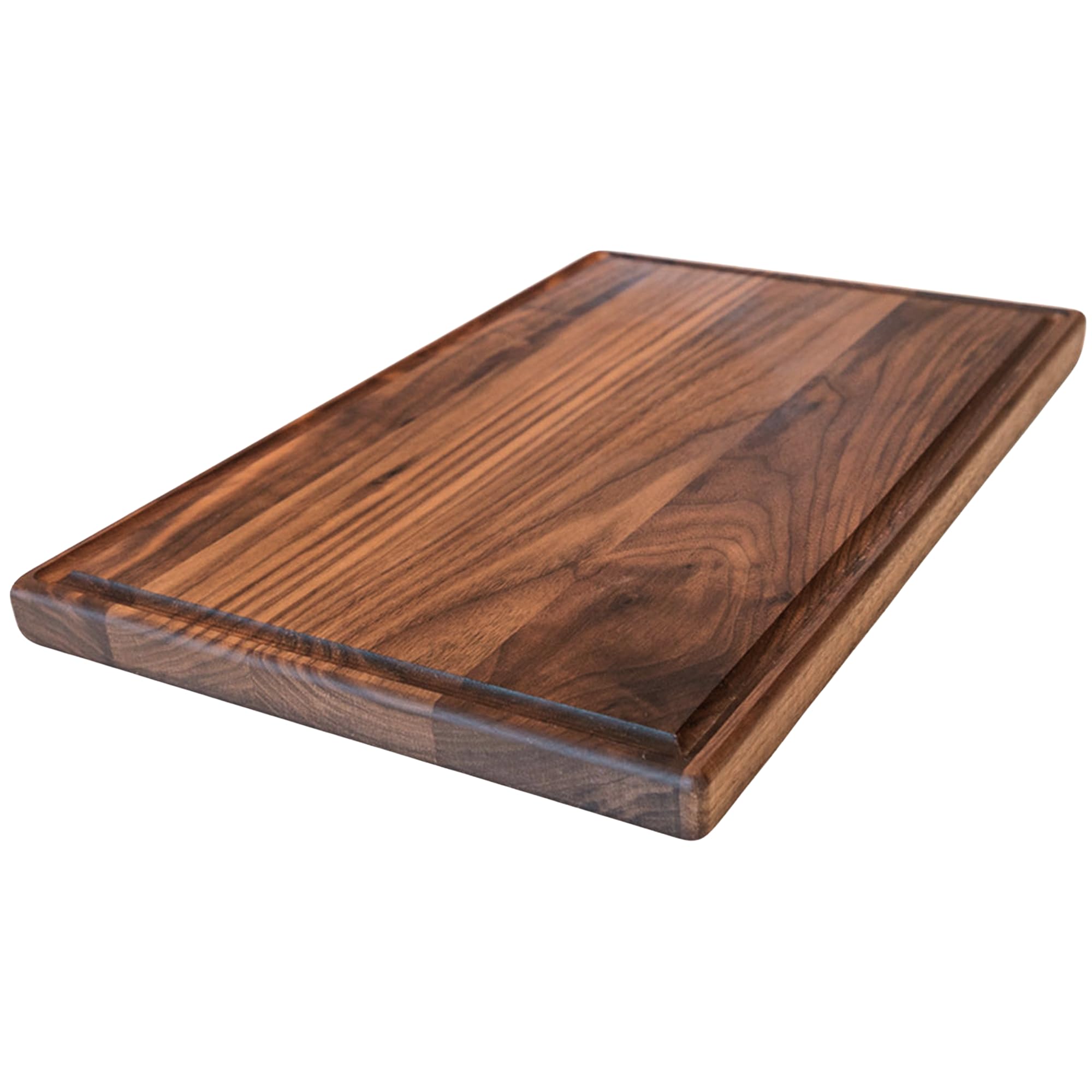 Made in USA Black Walnut Wood Cutting Board by Virginia Boys Kitchens - Butcher Block Wooden Carving Board with Juice Well made from Sustainable Hardwood (17x11)