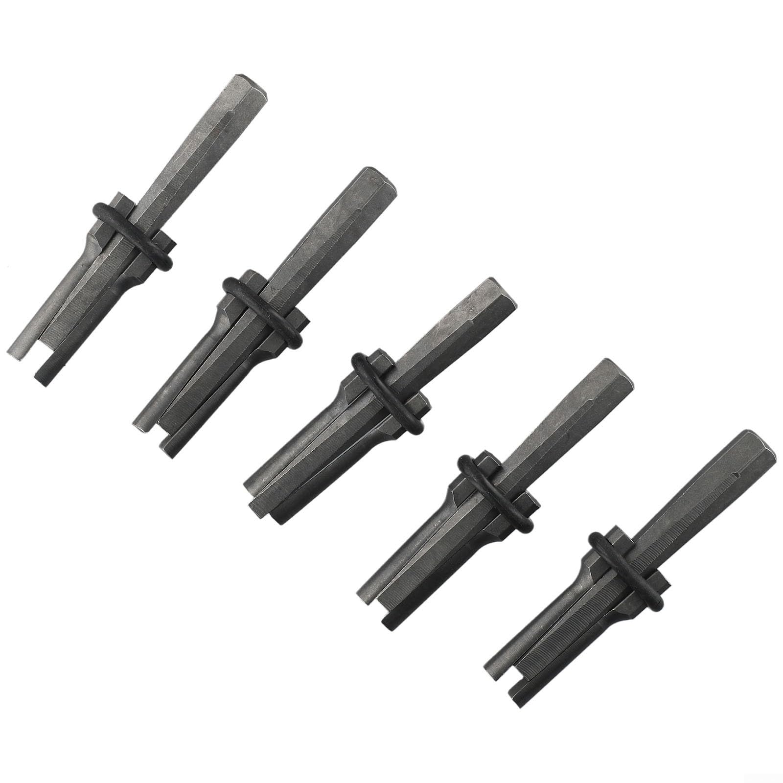 Juego de divisores de piedra de 5 piezas, cuñas de plumas de 18 mm para hormigón y granito, herramientas de cincel manual de acero de alto carbono