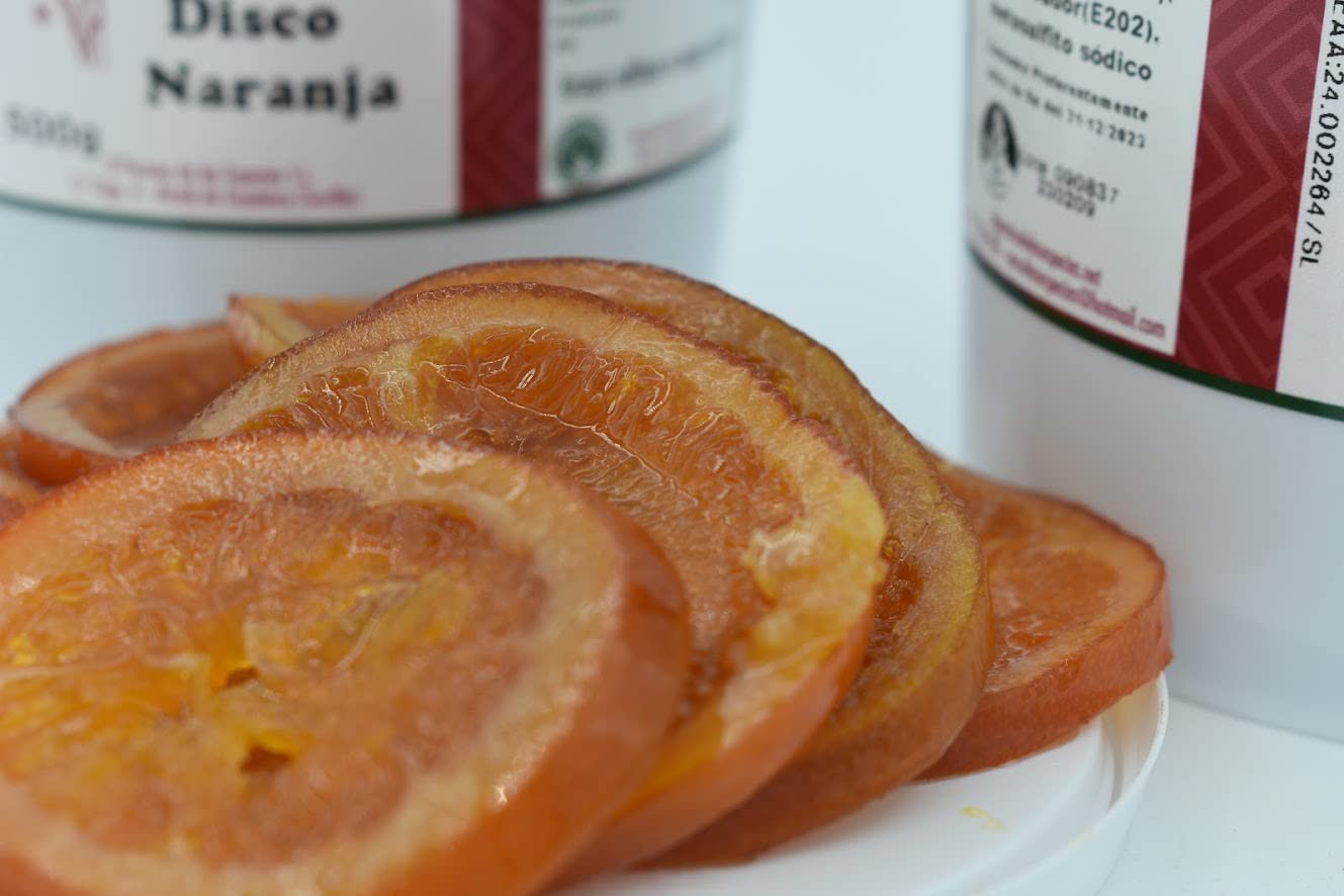 Fruta Escarchada Roscón Naranja Discos 500g - Fruta Confitada Cubo