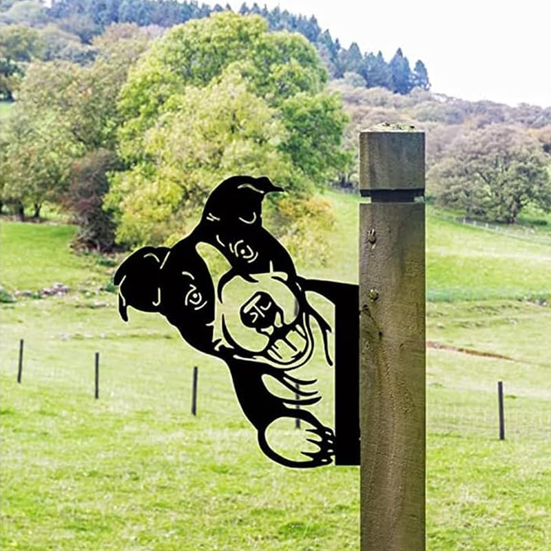 160 x 250mm Aus Rost-Metall Schwarz Rostige Silhouette Hund Dekorativer Rost Tierische Rostdekoration Tierdekoration Deko Garten Rostoptik Rostige Deko für Hofdekoration (Hund)