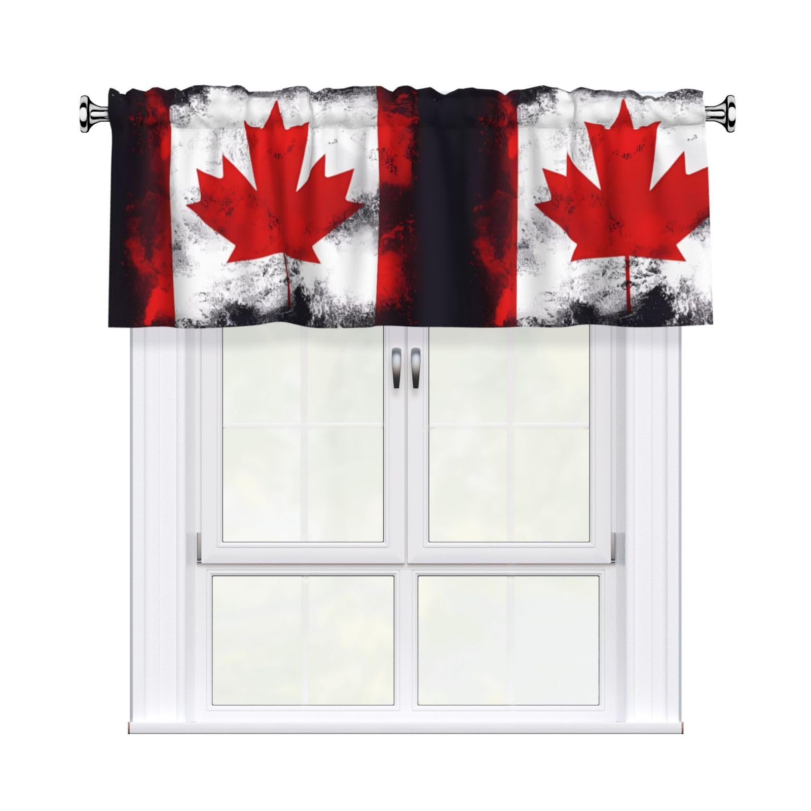 WHJSSF Canadian flag Prints Housewarming Gift – Peach Skin Window Valance 54x18 for a Cozy Kitchen Refresh