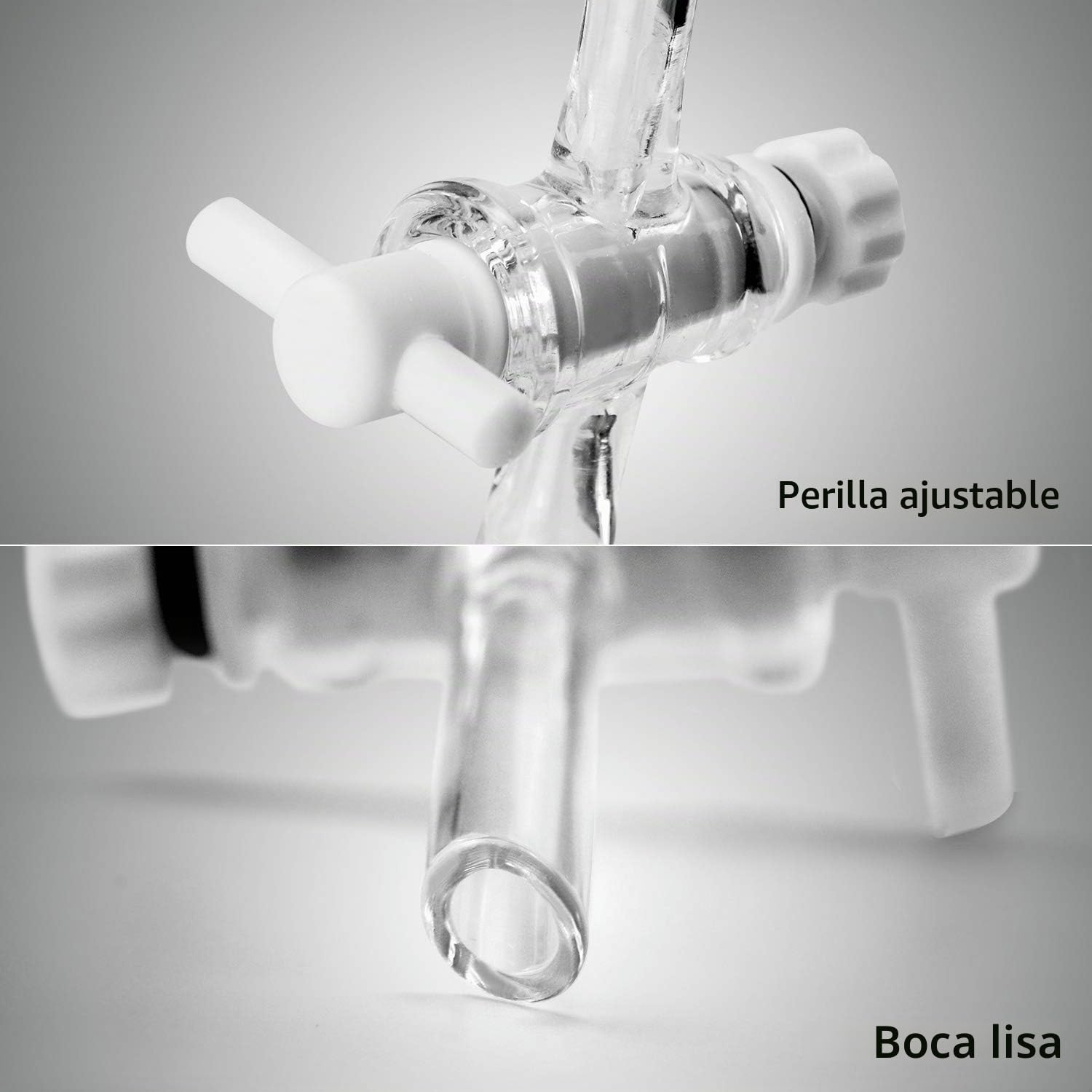QWORK® Embudo separador de Cónico de Vidrio de Borosilicato con juntas 24/29 y Tapón PTFE, Separatory Funnel Embudo de Laboratorio - 1000ml