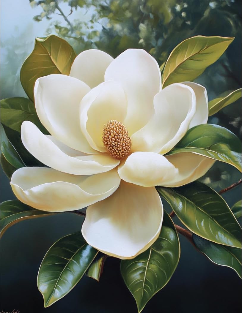 NAHUIGOOD Easy Cross Stitch Kits,Magnolia 11CT40x50cm,11CT Stamped Embroidery Starter Kit for Cross-Stitch Supplies Needlework Craft