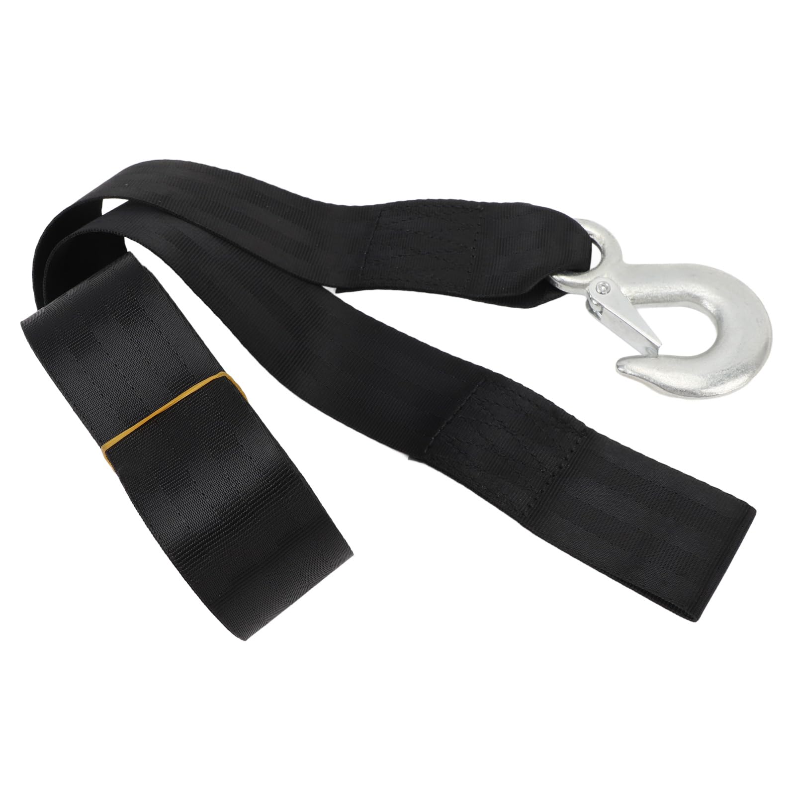 SIXRUN Sangle de Treuil Robuste, 7,5 m x 47 mm, Capacité 1587,6 kg, avec Crochet Galvanisé, pour Voiture, SUV, Bateau, Remorque, Jetski