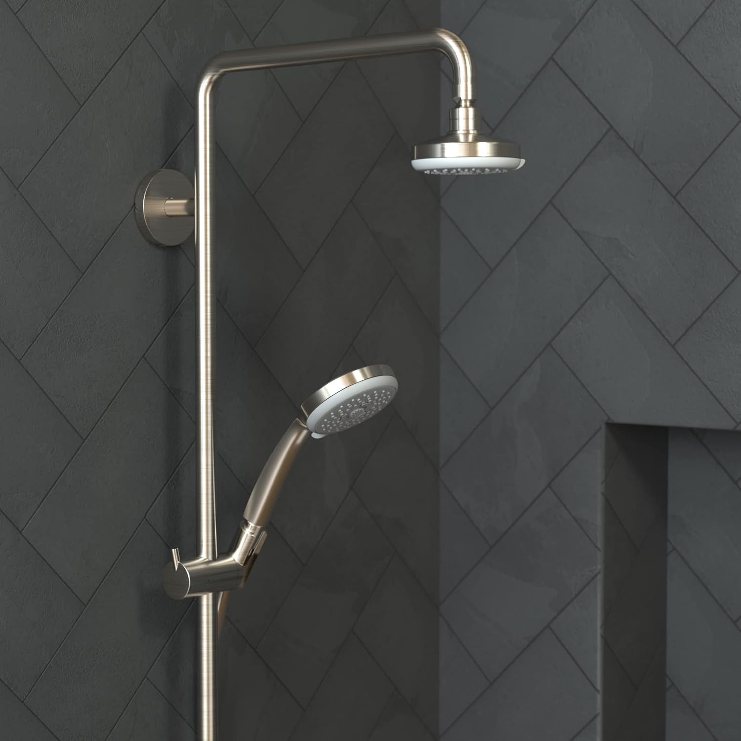 Exclusive hansgrohe Croma 100 Low Flow 4-inch Handheld Shower Head Modern 3-Spray Full, Pulsating Massage, Intense Turbo 04752820, Brushed Nickel