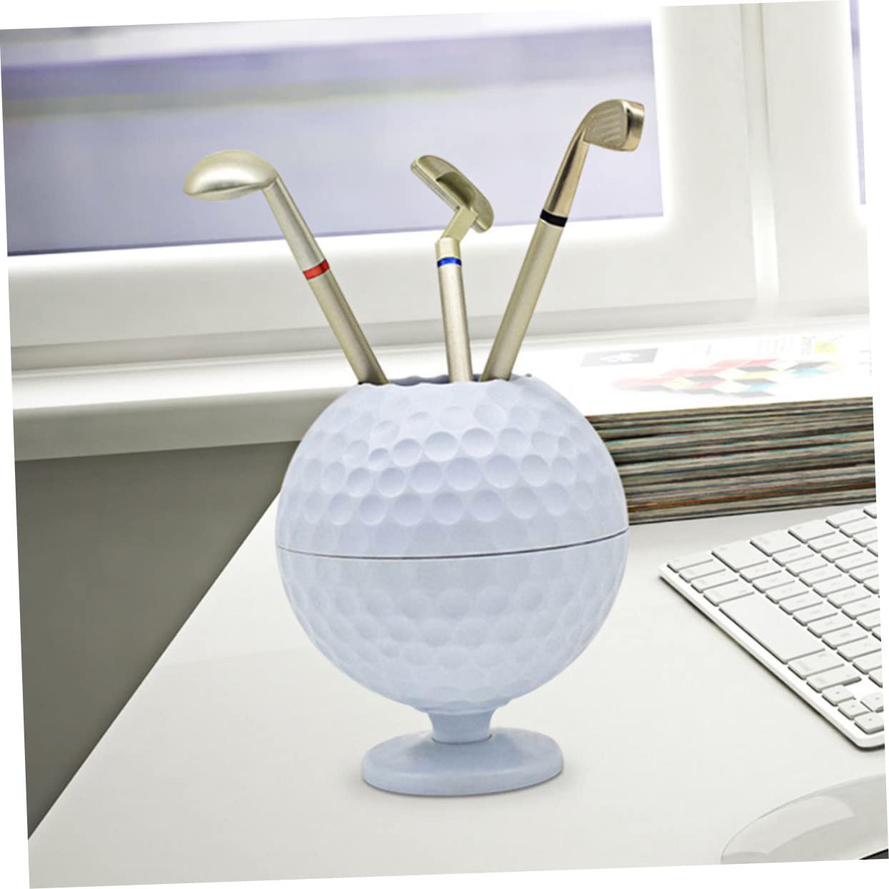 Abaodam 3sets Portapenne Golf Plastica Forma Di Palla Da Golf Decorazione Da Scrivania Originale Per Compleanni e Souvenir Aziendali