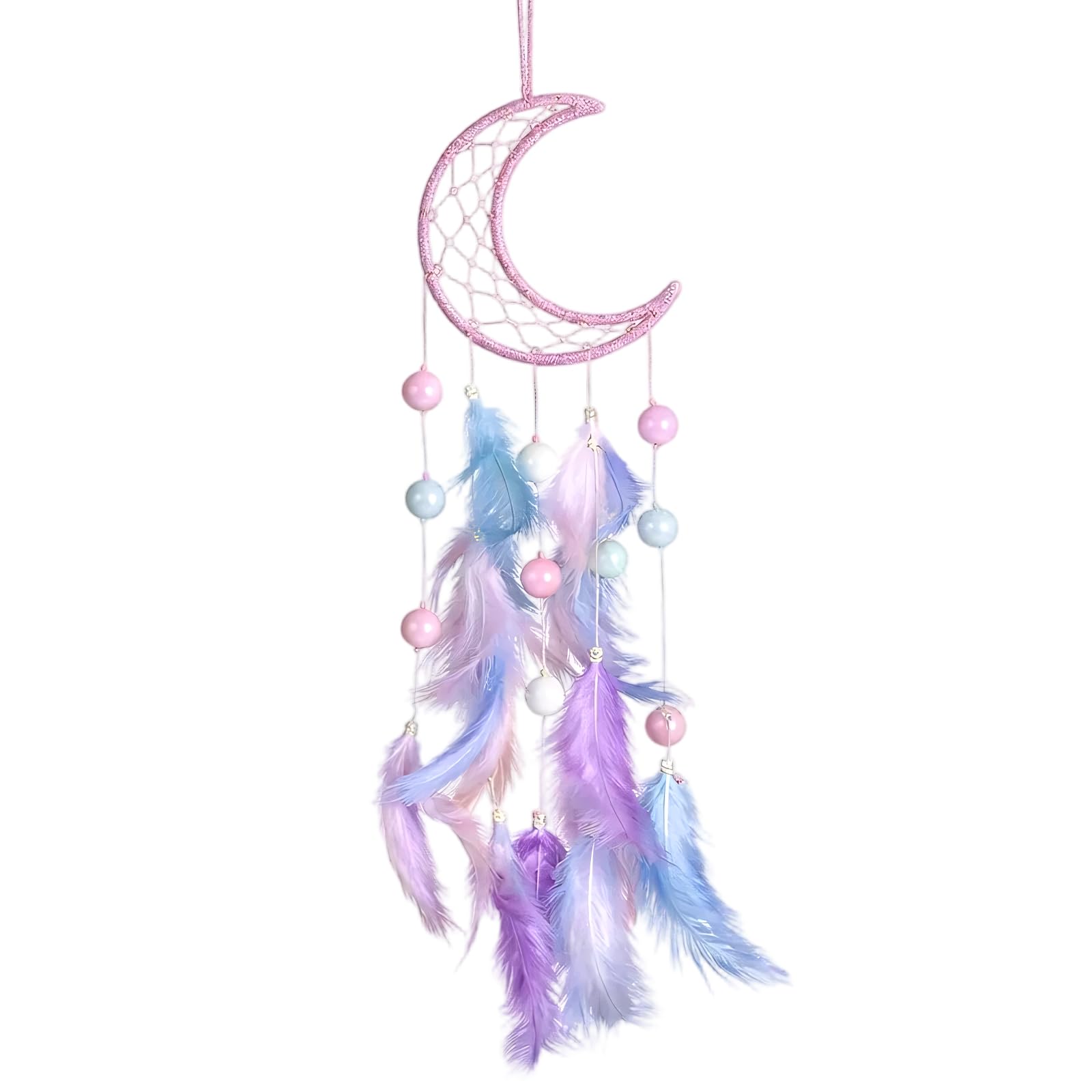 Dreamcatcher, Dream Catcher for Girls, Pink Moon Dream Catcher, Bedroom Accessories for Women, Romantic Gift for Birthday Anniversary, bedroom accessories for women