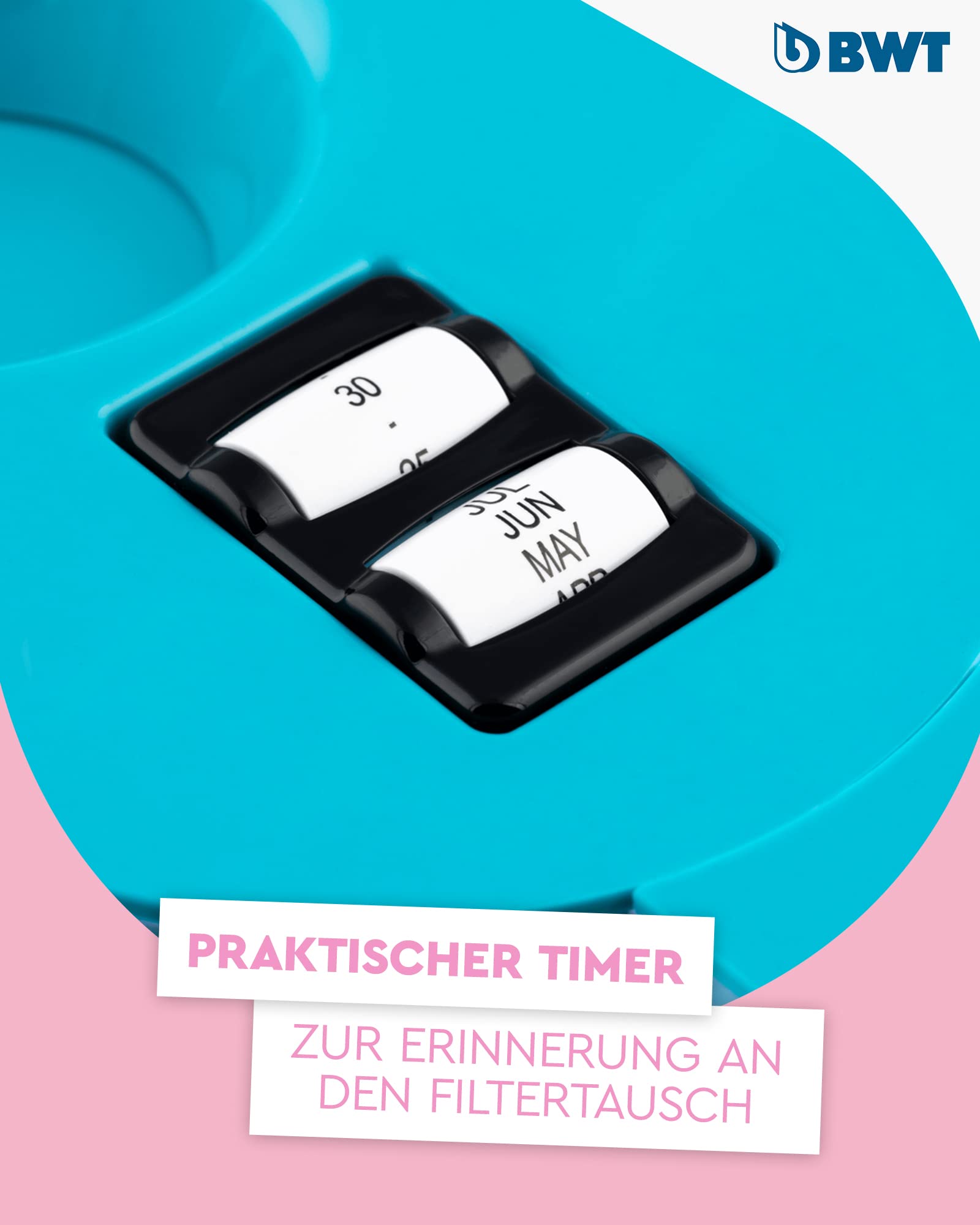 BWT Wasserfilter VIDA Petrol 2,6L inkl. 13 Magnesium Filterkartuschen | Wasserfilter Kartusche, Jahrespaket, Filtert Kalk, Chlor, Blei & Kupfer, Wasserfilter Trinkwasser