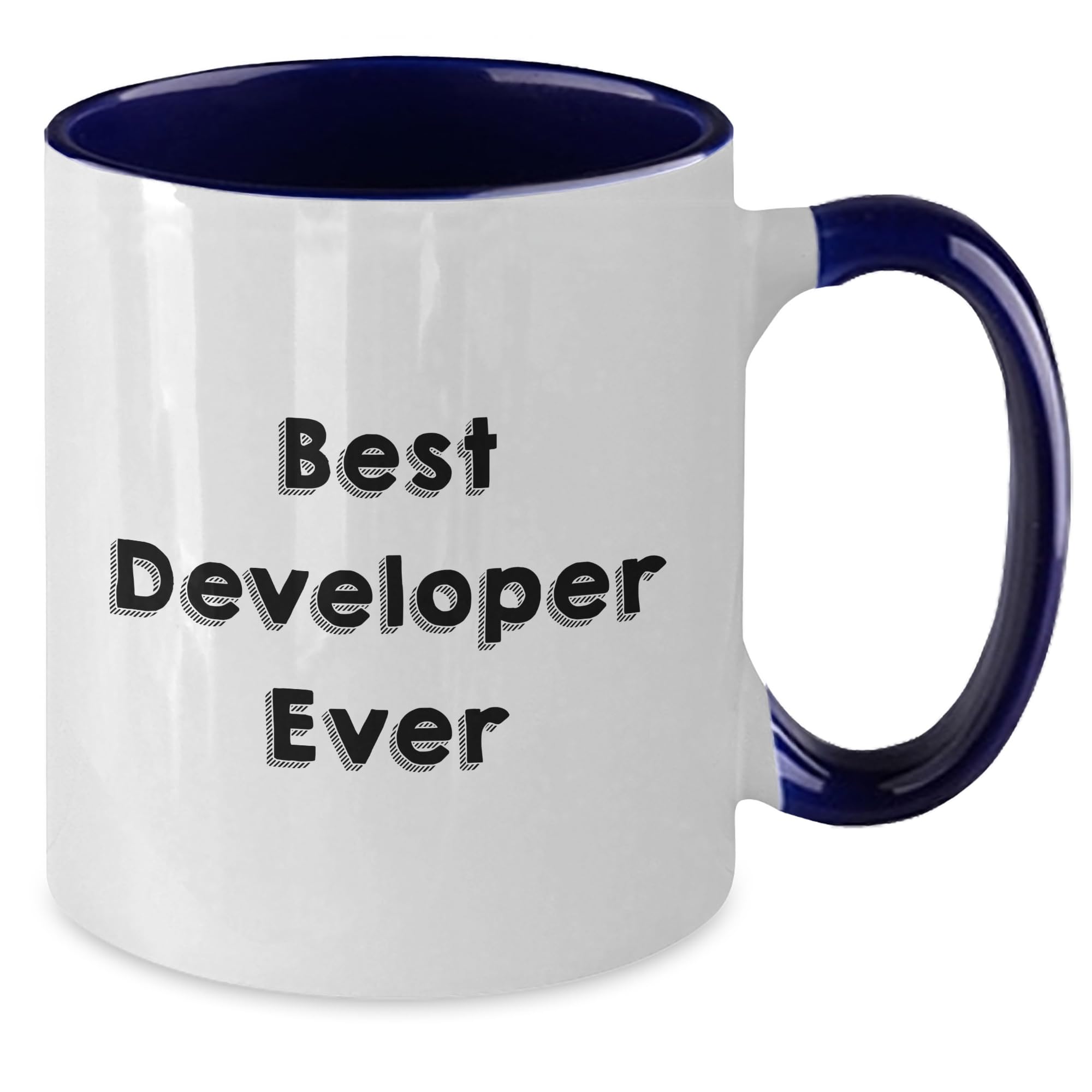 Christmas Unique Gifts for Best Developer Ever Funny Quote, Developer Gifts from Friends, Two Tone Coffee Mug for Men, Best Developer Ever Quote Funny