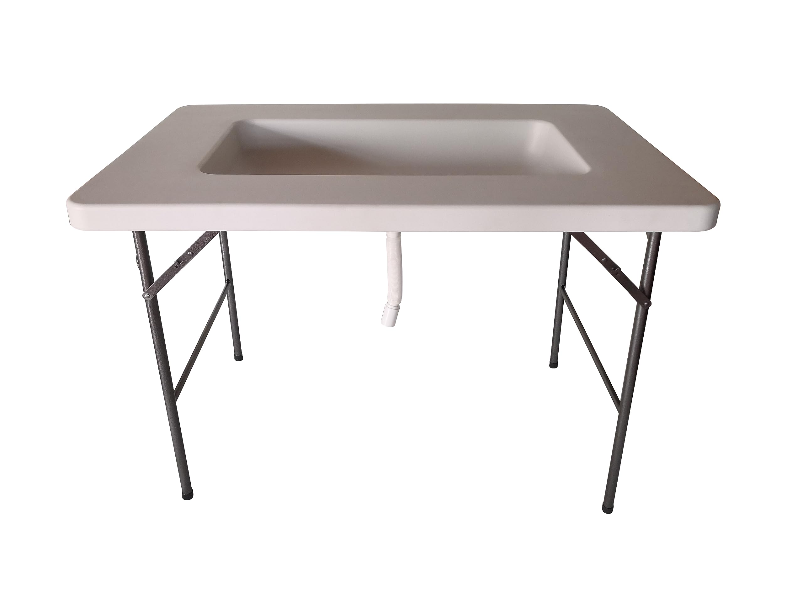 Old Cedar Outfitters Fill and Chill Ice Cooler Folding Table with Large Sink and Drain for Cleaning Fish and Game and Keeping Fish and Food Cold for