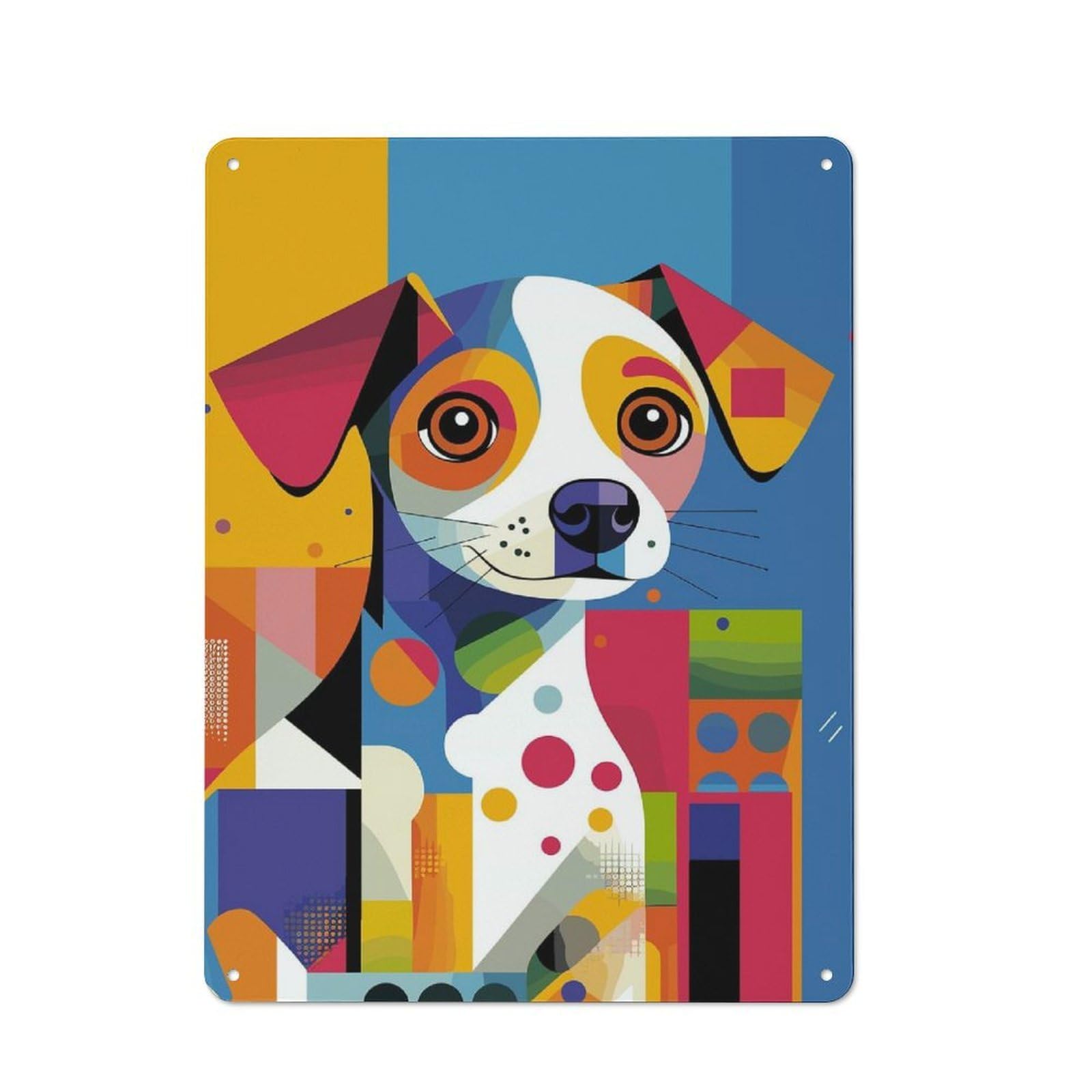 Junmoney Original Abstract Puppy Portrait Vintage Tin Sign 40X30cm For Guest Room Or Hallway, Suited To Home Decor Collectors