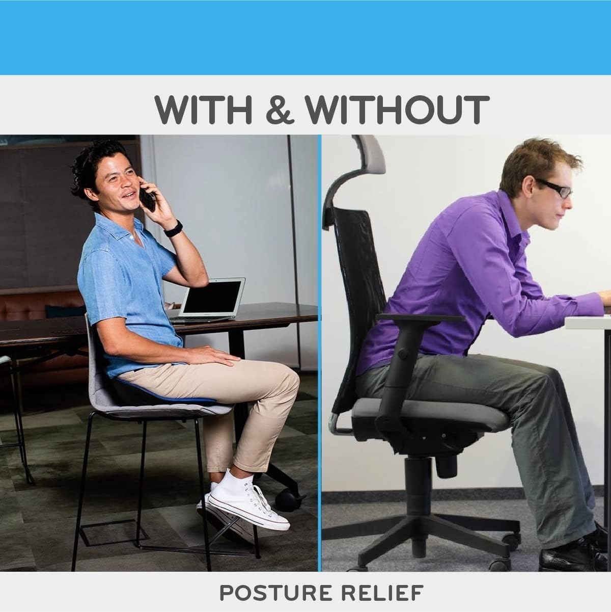 Saini_medicos Sit Smart Posture Plus Back Support Cushion, Lumbar Support for Pain Relief