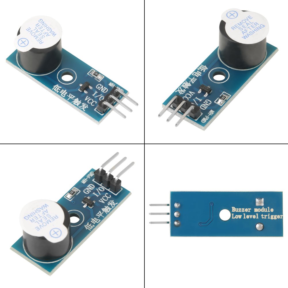 Akozon Modulo buzzer attivo, 5 pezzi, allarme acustico 3.3V to 5V per giocattoli elettronici, dispositivi di allarme e timer, Installazione semplice e alta potenza sonora