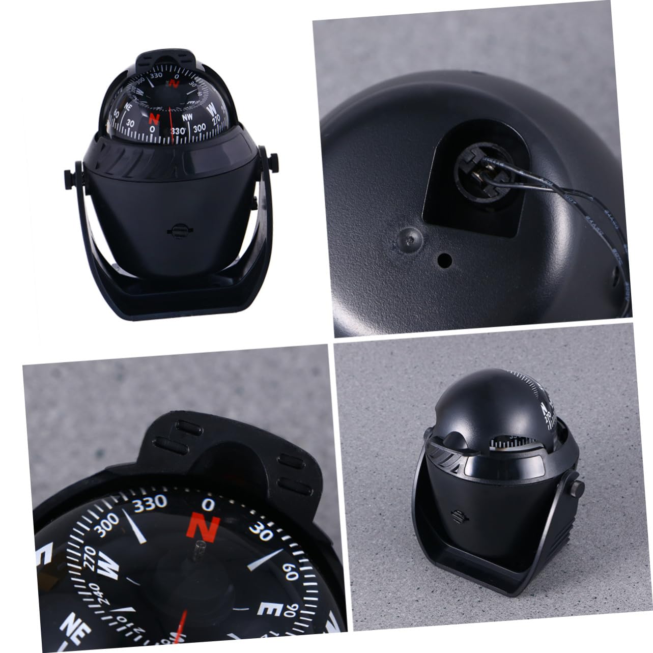 Brújula Marina Digital Iluminada 12v, ABS Negro para Barco y Mar | Brújula de Navegación, Ajuste de Declinación Magnética, para Barco y Vehículo, Electrónica Marina