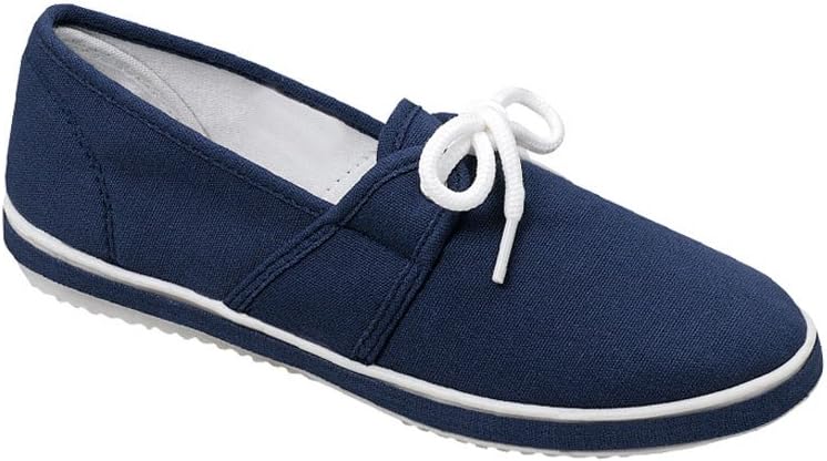 AmeriMark Women's Adult Tie Front Sneaker Canvas 7.5 Medium US Women/Navy