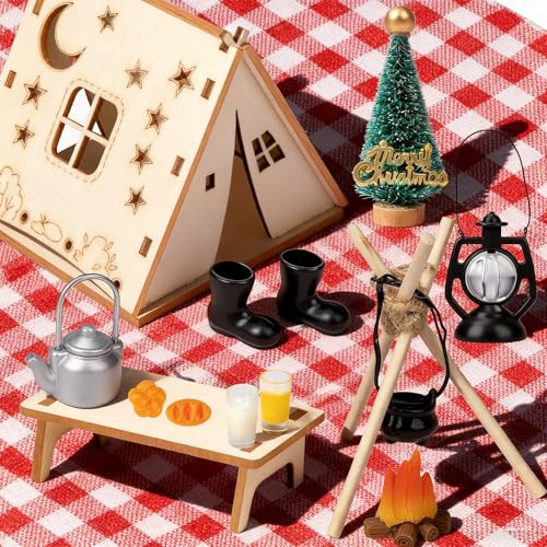 Wichtel Zubehör Set Weihnachten - Miniatur weihnachtsdeko Wichtel mit...