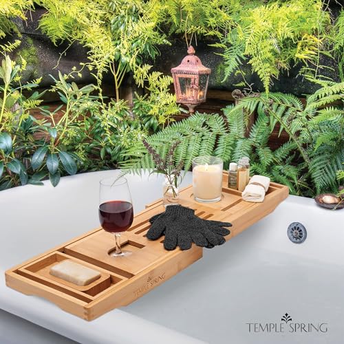 Temple Spring Peelinghandschuh, Peeling Körper Duschschwamm, Waschhandschuh Körper Sauna Zubehör, Peeling Handschuh, Duschhandschuh Badezubehör für Ingrown Hair, Luffa Handschuh - Schwarz