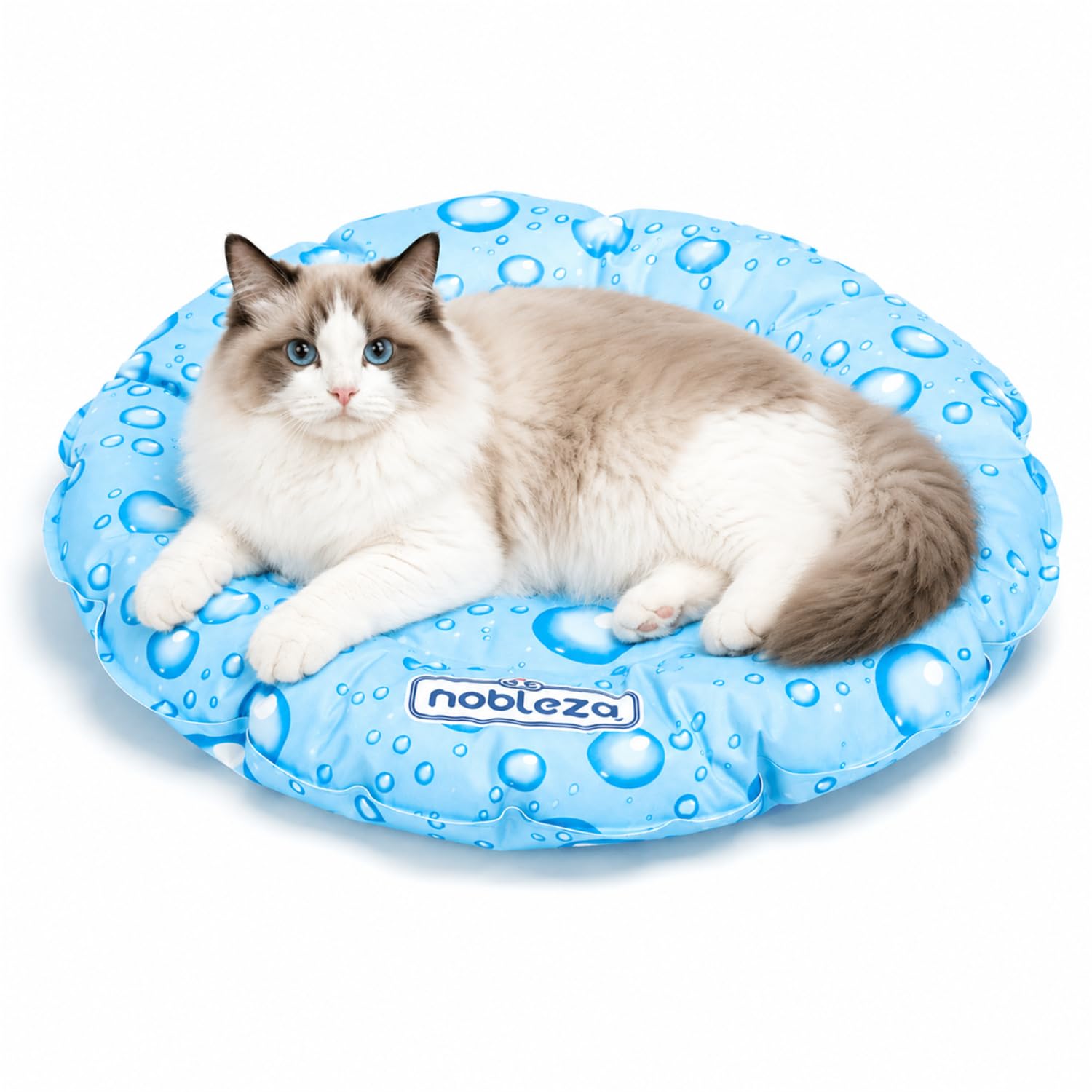 Nobleza Cama de Enfriamiento para Mascotas, Almohada Autorrefrigerante para Perros y Gatos, Alfombra Redonda de Gel Frío para Verano, Cojín Refrescante Impermeable,43 * 43 * 4CM