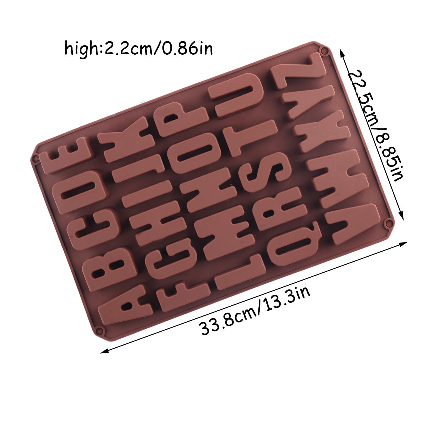 Molde De Silicona Del Alfabeto De 26 Cavidades, Moldes De Letras De Crayón De Bricolaje, Molde De Silicona Para Hornear Con Letras Para Chocolate, Pasteles, Galletas, Dulces, Gelatina, Velas, Hielo