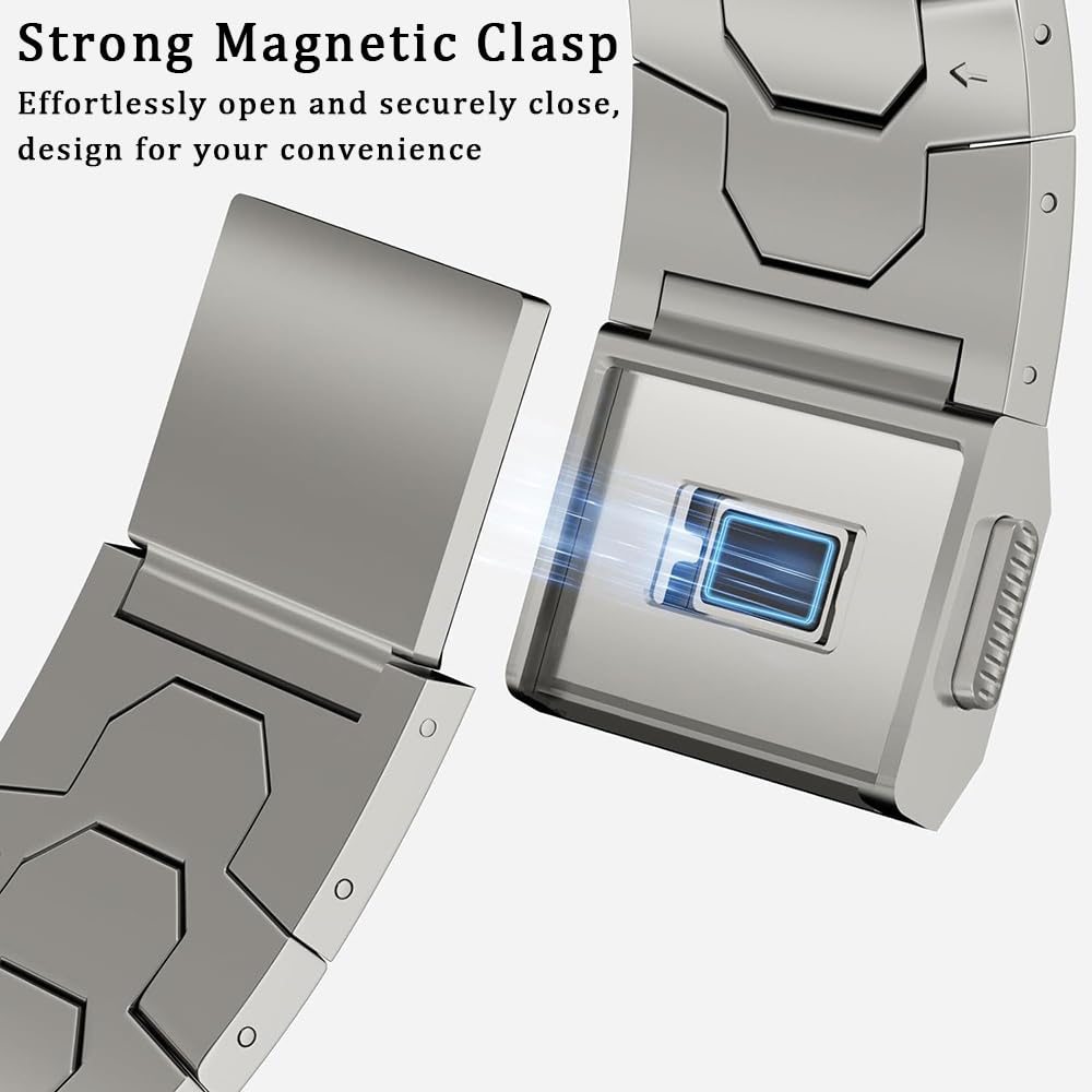 Bracelet magnétique en titane compatible avec Galaxy Watch Ultra 2 47 mm (2026/2025, 2024), design sans espace - Accessoire pour Samsung Galaxy Watch Ultra 2/1 47 mm