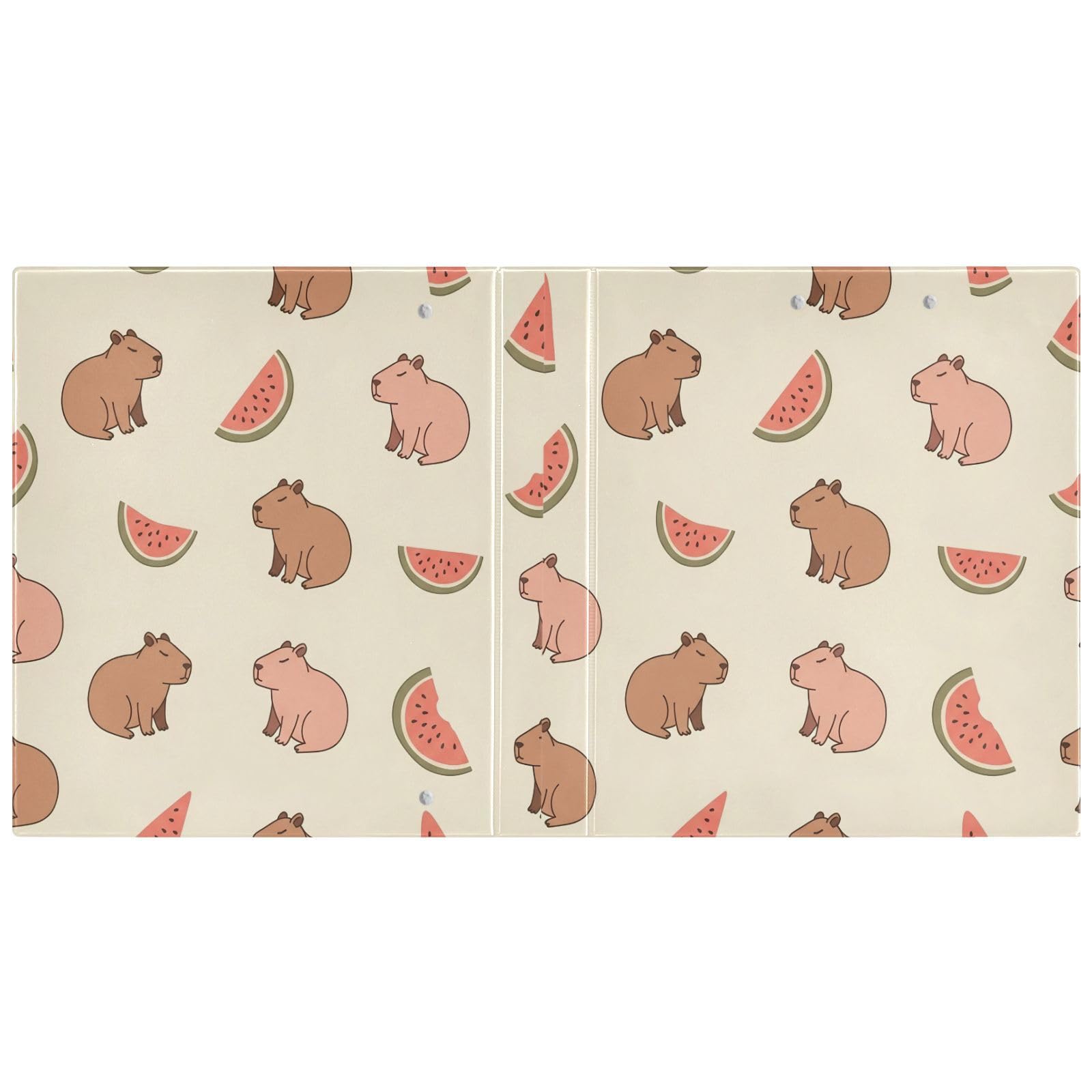 3 raccoglitori ad anelli da 3,8 cm, motivo anguria, decorativo, con clip in metallo, organizer per casa e ufficio, confezione da 2