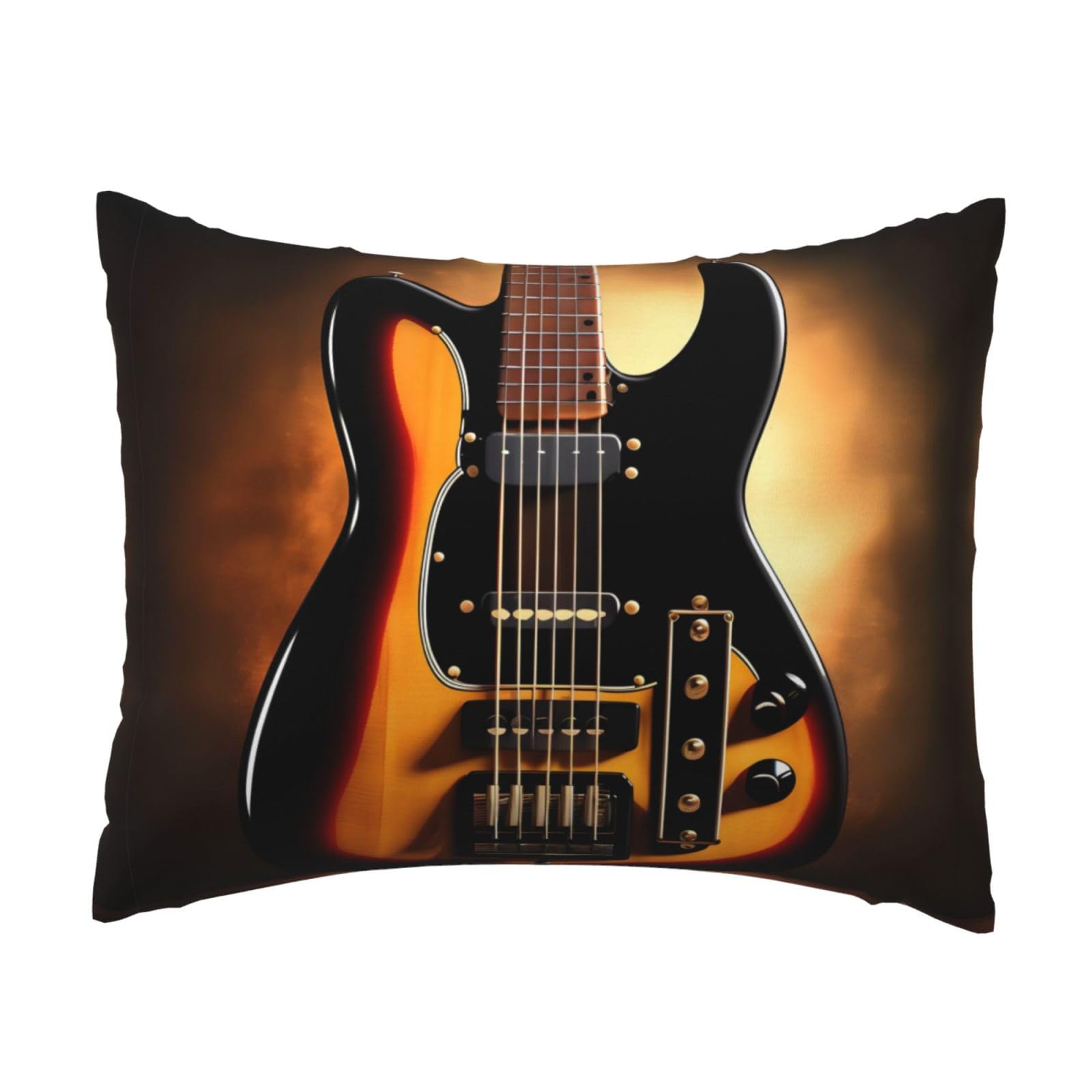 WBQLSL Instrumental Guitar Printed Pillowcase - 16 * 20 inches, Invisible Zipper, Breathable and Soft Pillowcase,