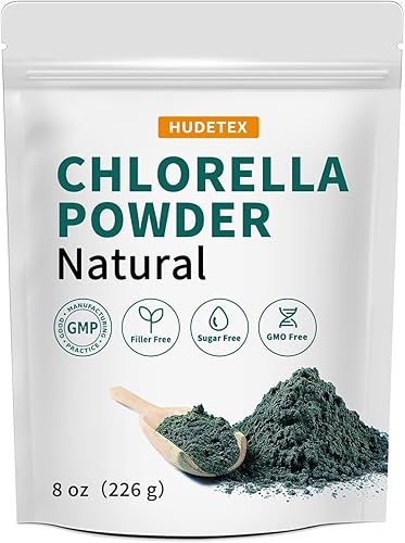 Chlorella Powder Natural - Polvo de clorofila, apoya el sistema inmunológico y la función hepática, mantiene a la juventud, vegano, rico en