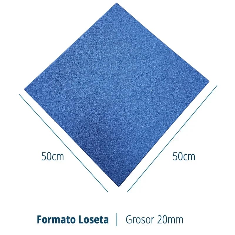 Pavimentos Arquiservi - Losetas de Caucho Reciclado para Suelo de Gimnasio 50x50x2 cm Azul - Pack de 32 (8m²) - Antideslizante y Aislante - Ideal para Fitness, Yoga y Funcionales