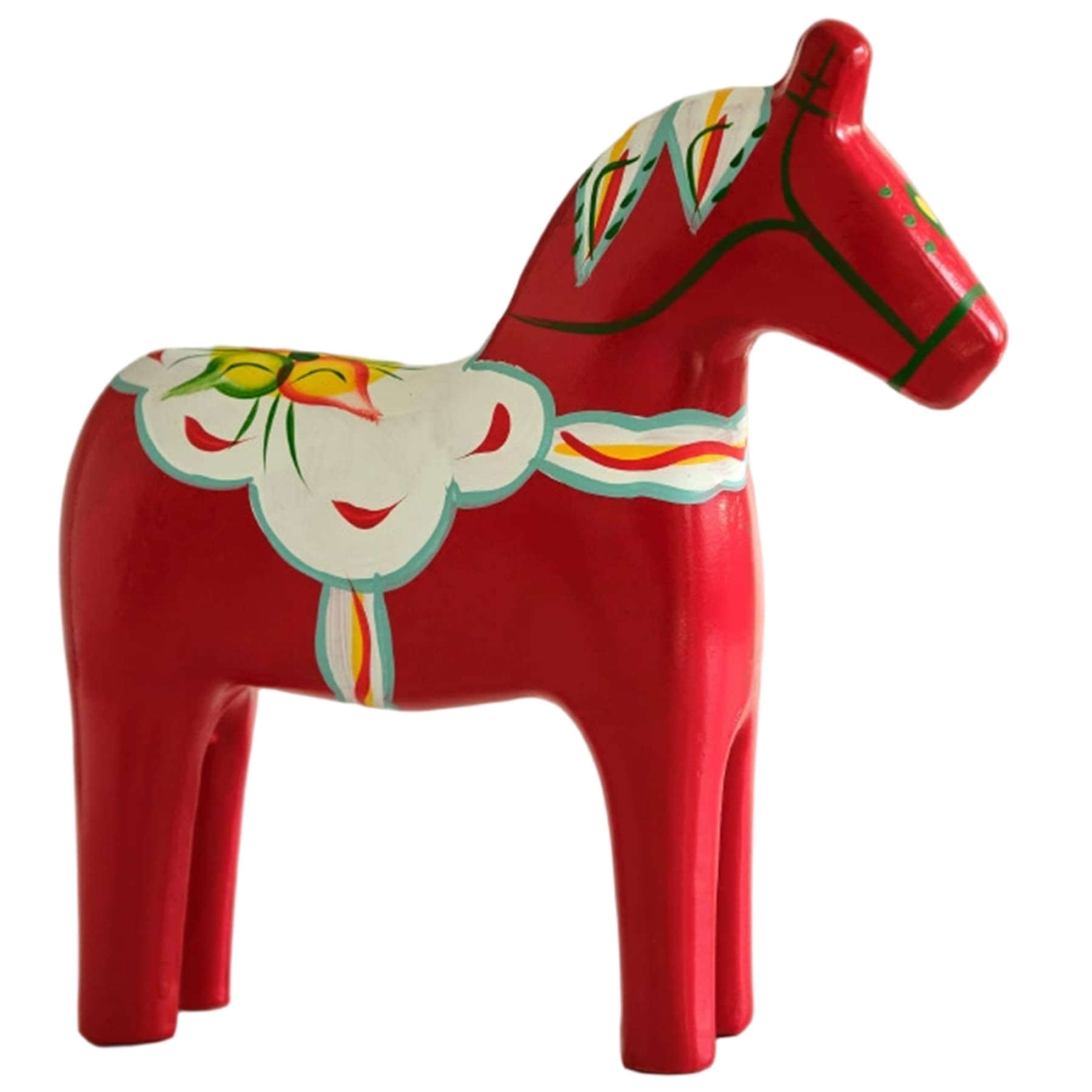 Xdyyjrasa Horse Figurine - Swedish Dala Horse Ornament for Home Decor, Unique Wooden Style Resin Sculpture Small for Housewarming Wedding, Small