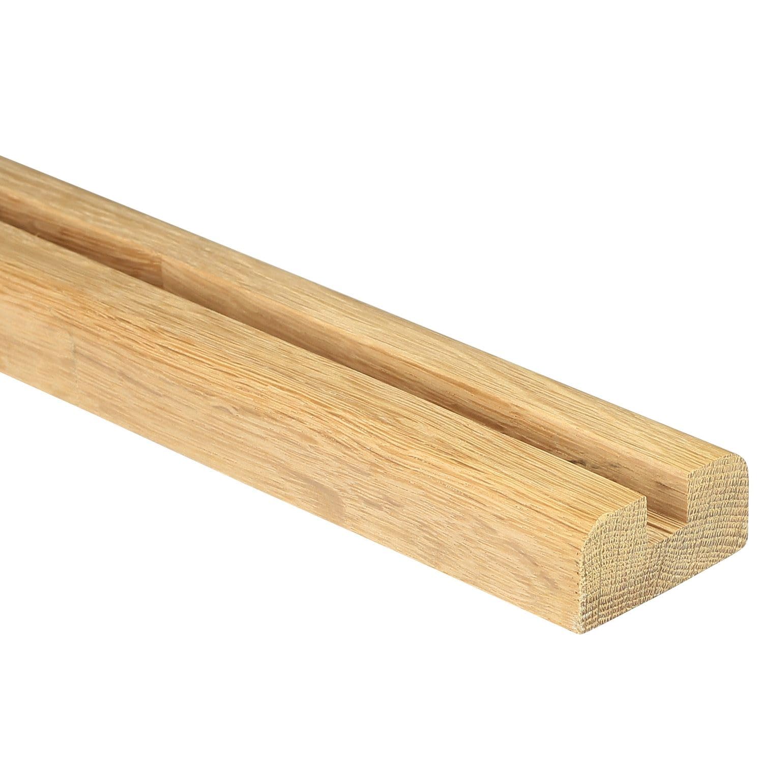 MD Iron Baserail for Square Iron Spindles – Modern Grooved Stair Base Rail – Oak, Pine or White Primed Hardwood – 60x28mm – Multiple Length Options (Oak, 3600mm)