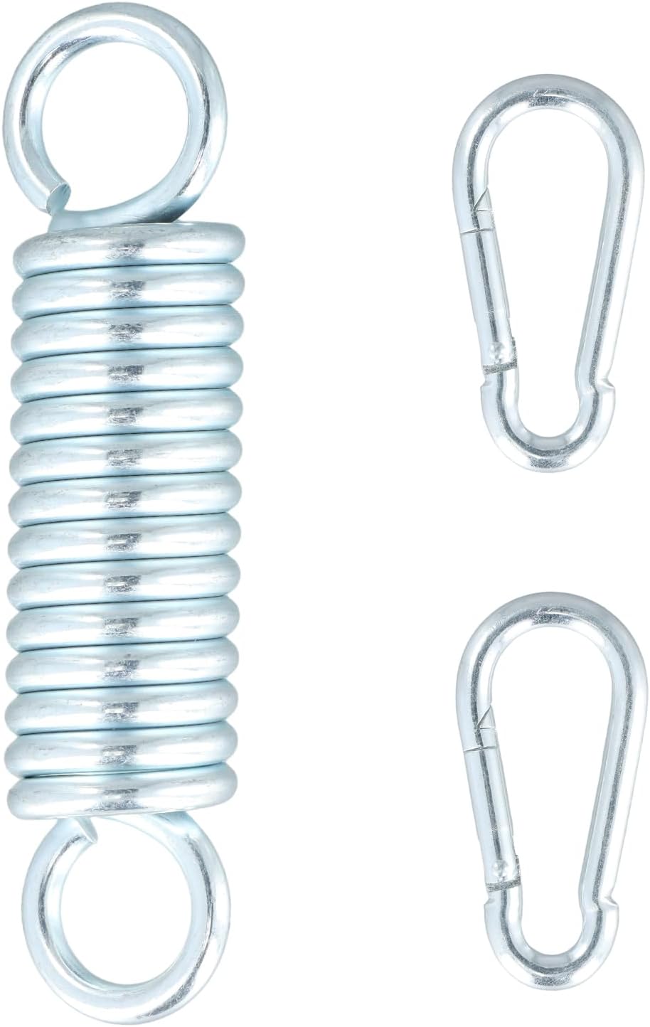 Naseom Swing Spring for Hanging Chair, Rigidity Spring Manufactured from Carbon Metal, Hanging Chair Attachment with 2 x Carabiners and 1 x Suspension Spring for Hammock Chair, Yoga (No 360° Rotating Buckle)