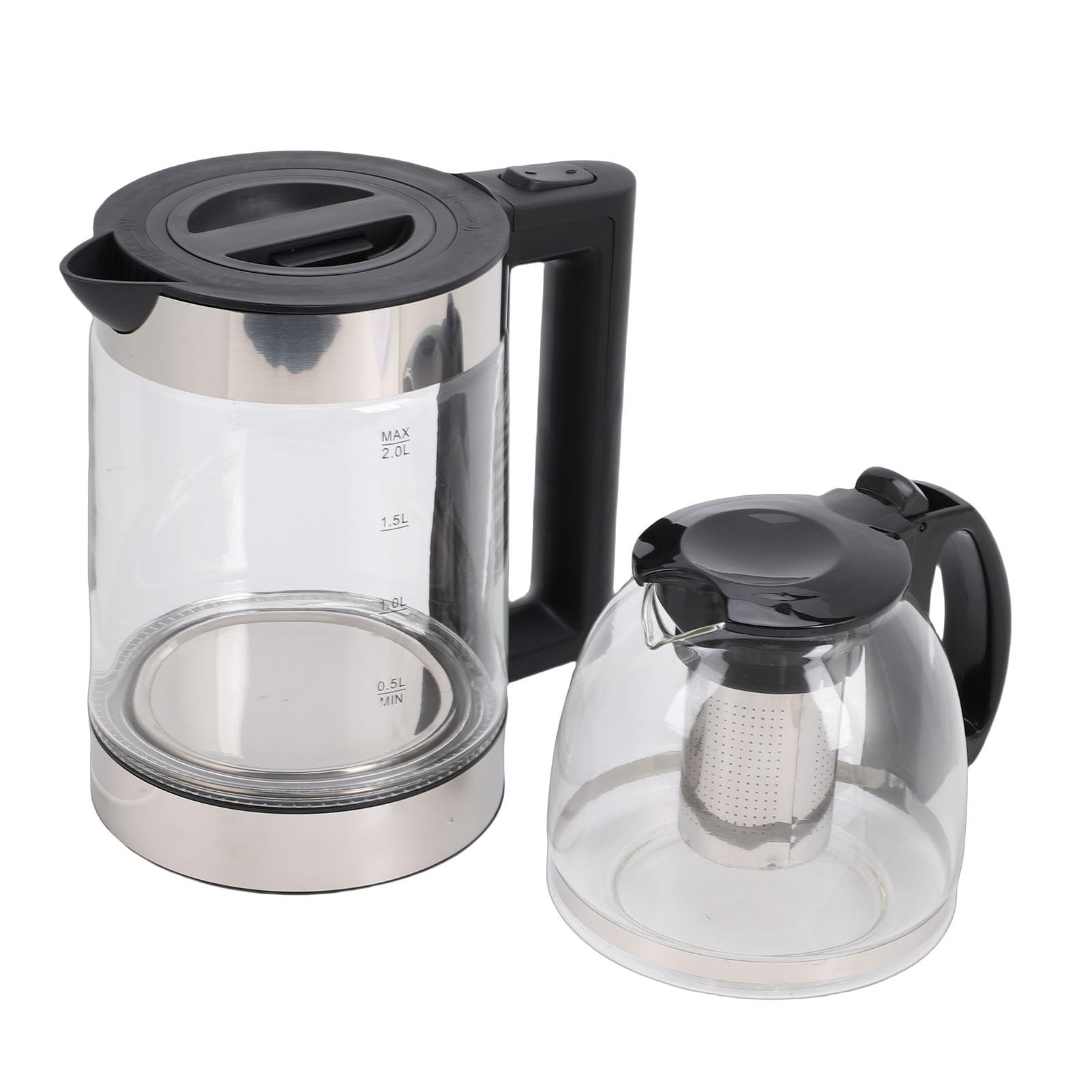 Dpofirs Hervidor Eléctrico con Infusor de té, Hervidor de té Turco, Tetera Eléctrica de Doble Olla, Ebullición Rápida (EU)