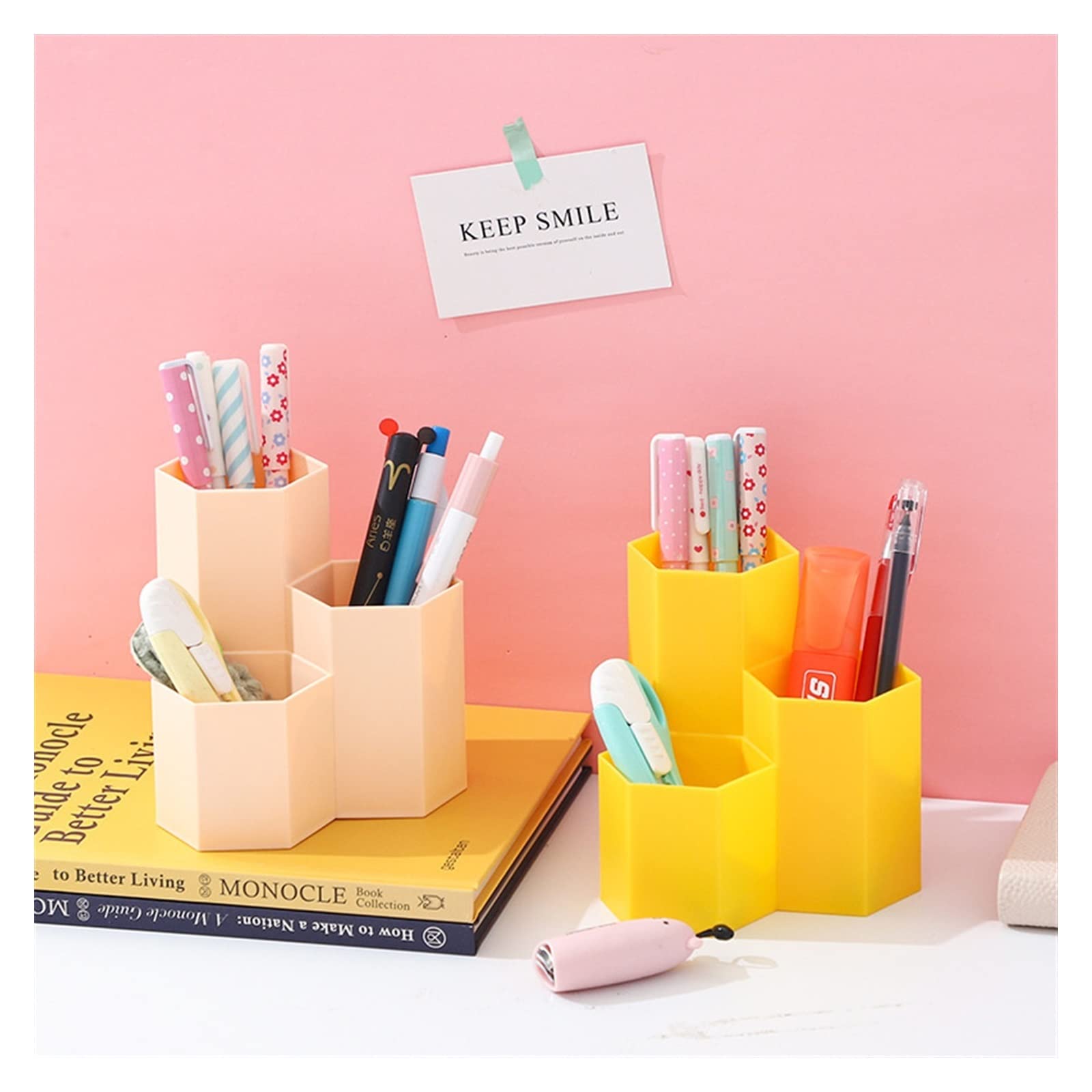 Stifteköcher Stiftbecher Schreibtisch-Stifthalter mit großer Kapazität, Bleistift, Make-up-Aufbewahrungsbox, Schreibtisch-Organizer, Ständer, Schule, Büromaterial, Schreibtisch-Set Stifteköcher Schrei