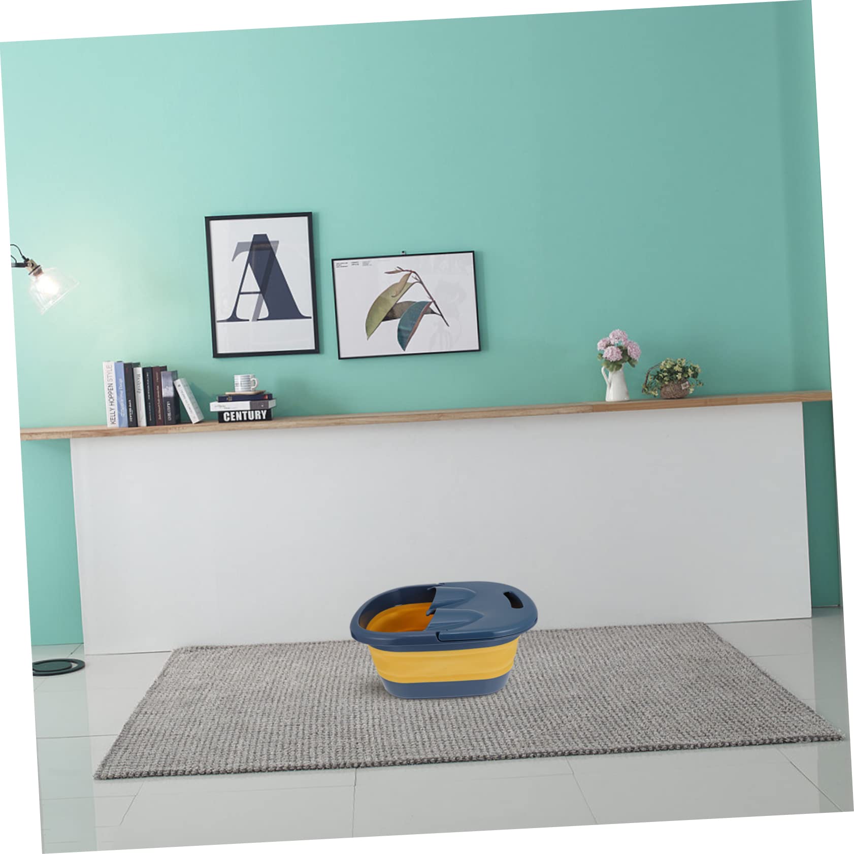 Klappbarer Fußeimer aus Kunststoff, Blau, Fußbadebecken