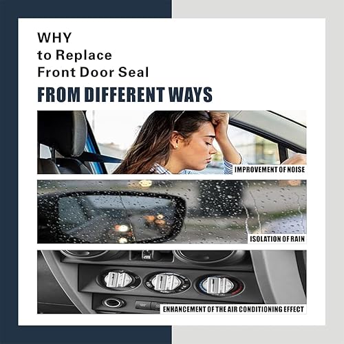 Miniatura 4 de Kit de moldura de sello de puerta delantera compatible con Jeep Wrangler JK 2007-2018, 2 piezas de kit de burlete de fieltro para puerta completa
