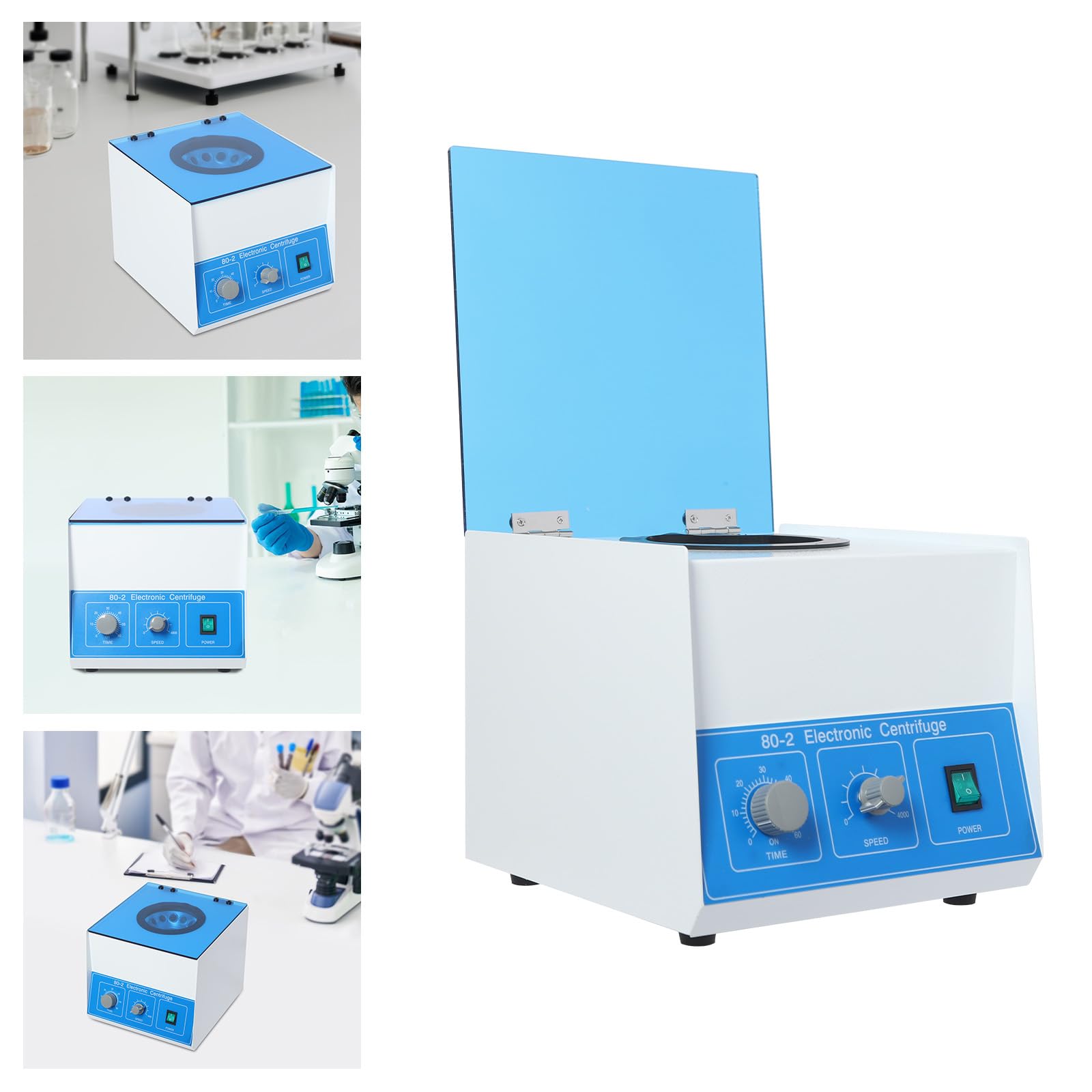 Macchina centrifuga, Electric Lab Centrifuga, 4000 rpm, 12 x 20 ml, timer da 60 minuti, 285 x 305 x 240 mm, adatta per provette da 20 ml, per separazione dei campioni, analisi qualitative in