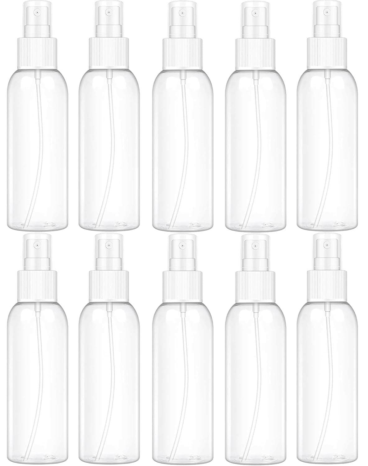 ERZA 100ml Spray Bottles for Essential Oils, Cleaning Solutions, Perfume, Liquid Cosmetics, Fine Mist Spray, Mini Travel Empty Bottle Set, Refillable Transparent Bottles, White Spray, Set of 10-image-49