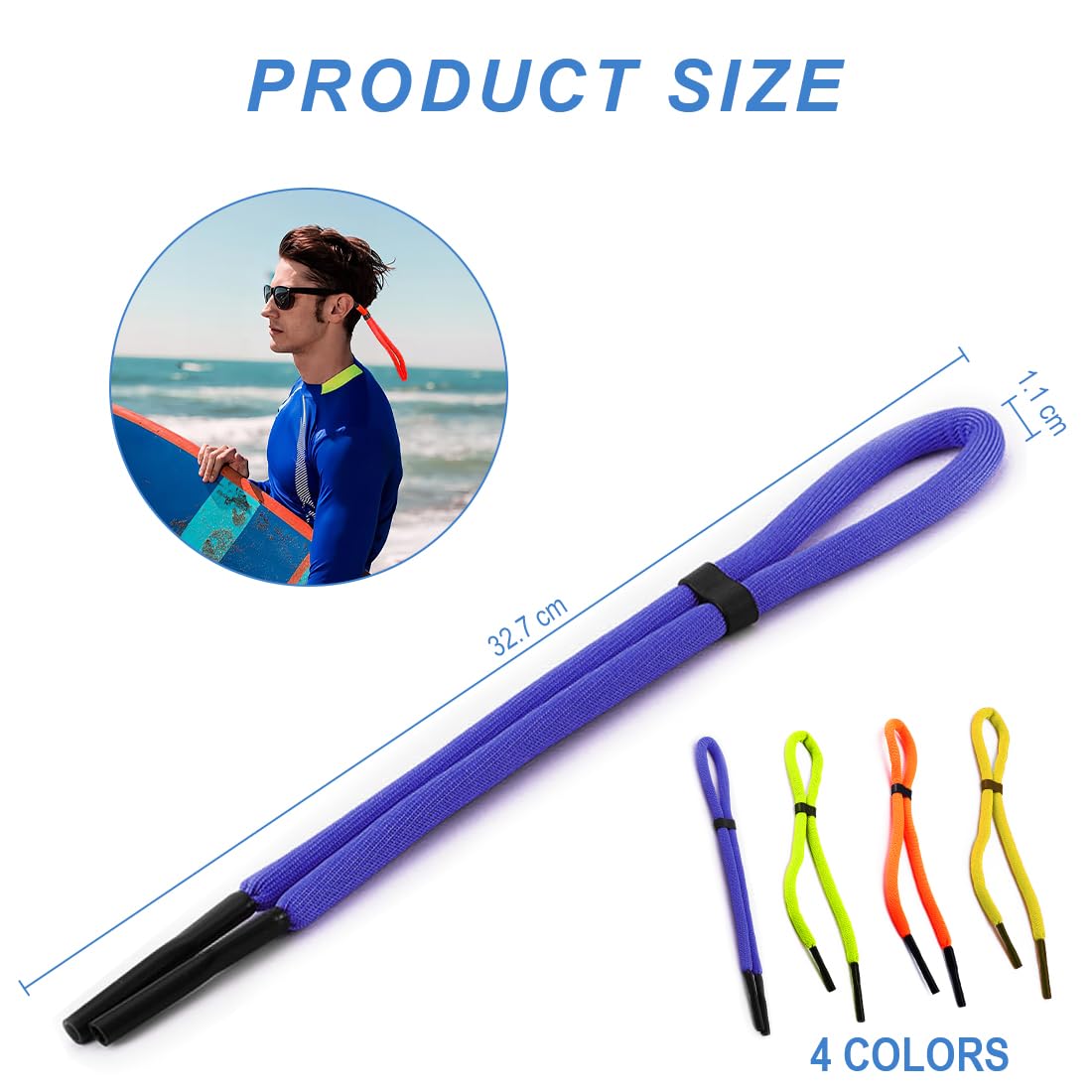 4 Stück Brillenband Schwimmfähig - Sonnenbrillenhalter Für Wassersport