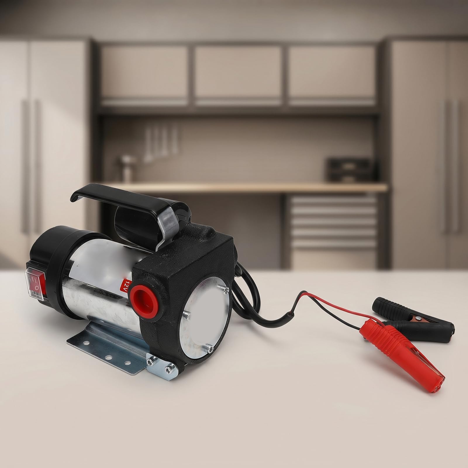 VGEBY Pompa do Przetaczania Paliwa 12 V, Elektryczna Pompa do Przetaczania ze Stali Nierdzewnej 200 W 50 Lmin Wodoodporna, Odporna na Kurz Automatyczne Włączanie i Wyłączanie dla Samochodów Łodzie