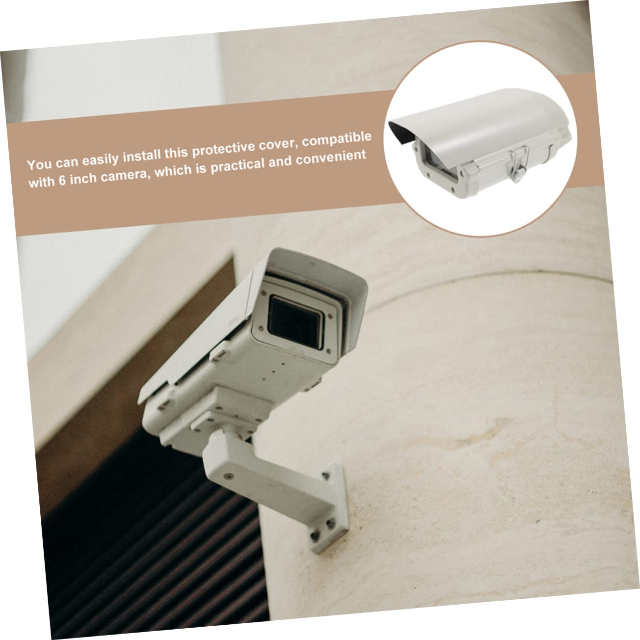 8 Camera Housing Outdoor Protector Protective Roof Camera Cases Waterproof Case Protector Cover Outdoor Camera Cover Shield Outdoor Camera Protector Security Camera Cover Glass WOONEKY