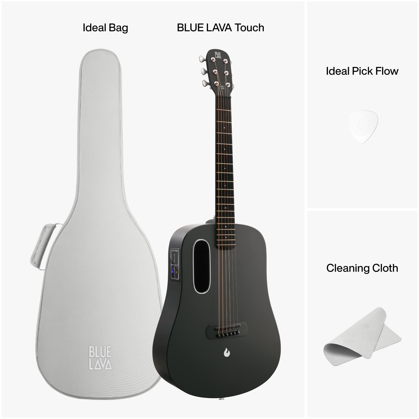 BLUE LAVA Touch Smart Guitar Electro-Acoustic Guitars w/Ideal Bag